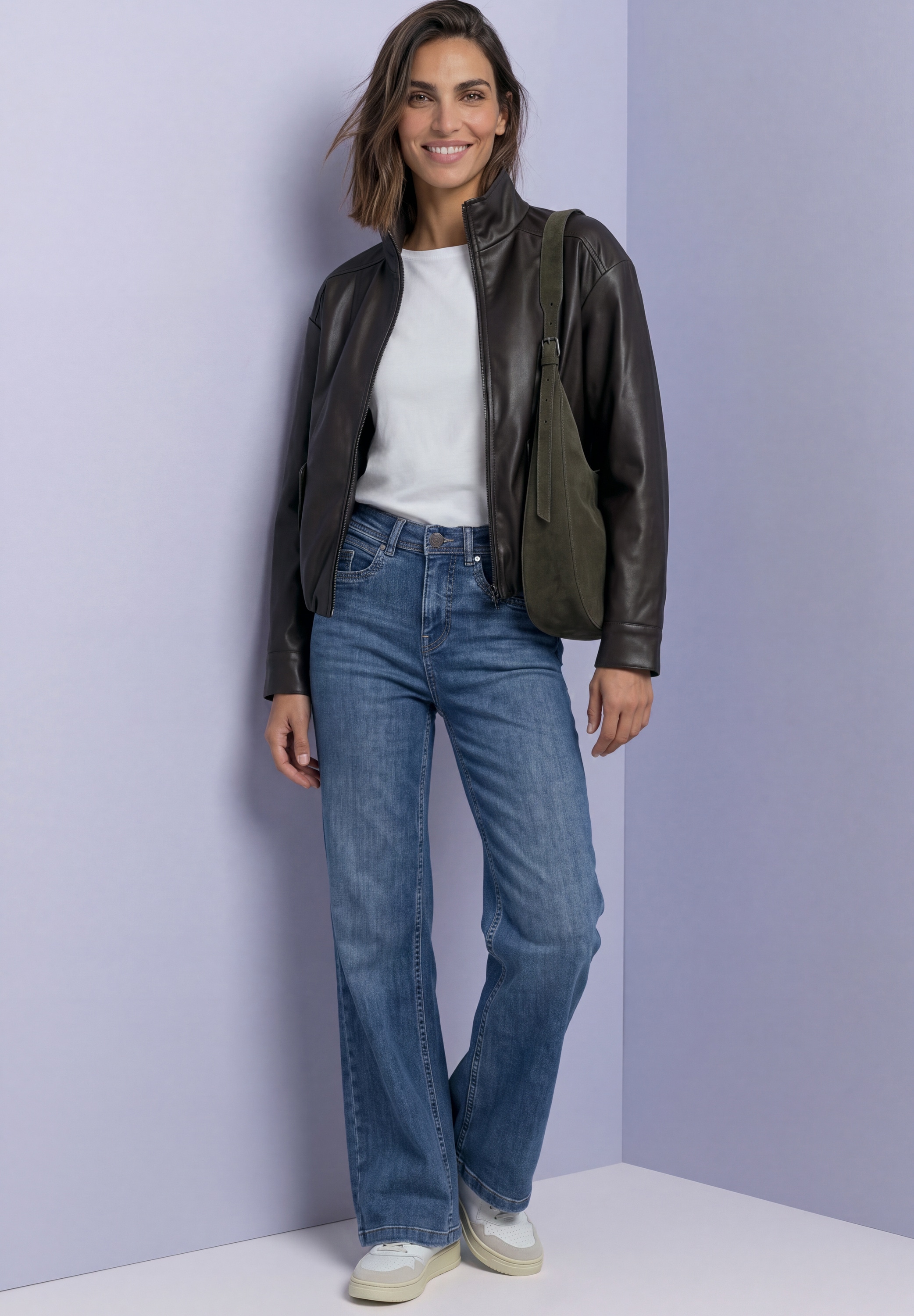 STREET ONE Bikerjacke ohne Kapuze mit Stehkragen und Zipper