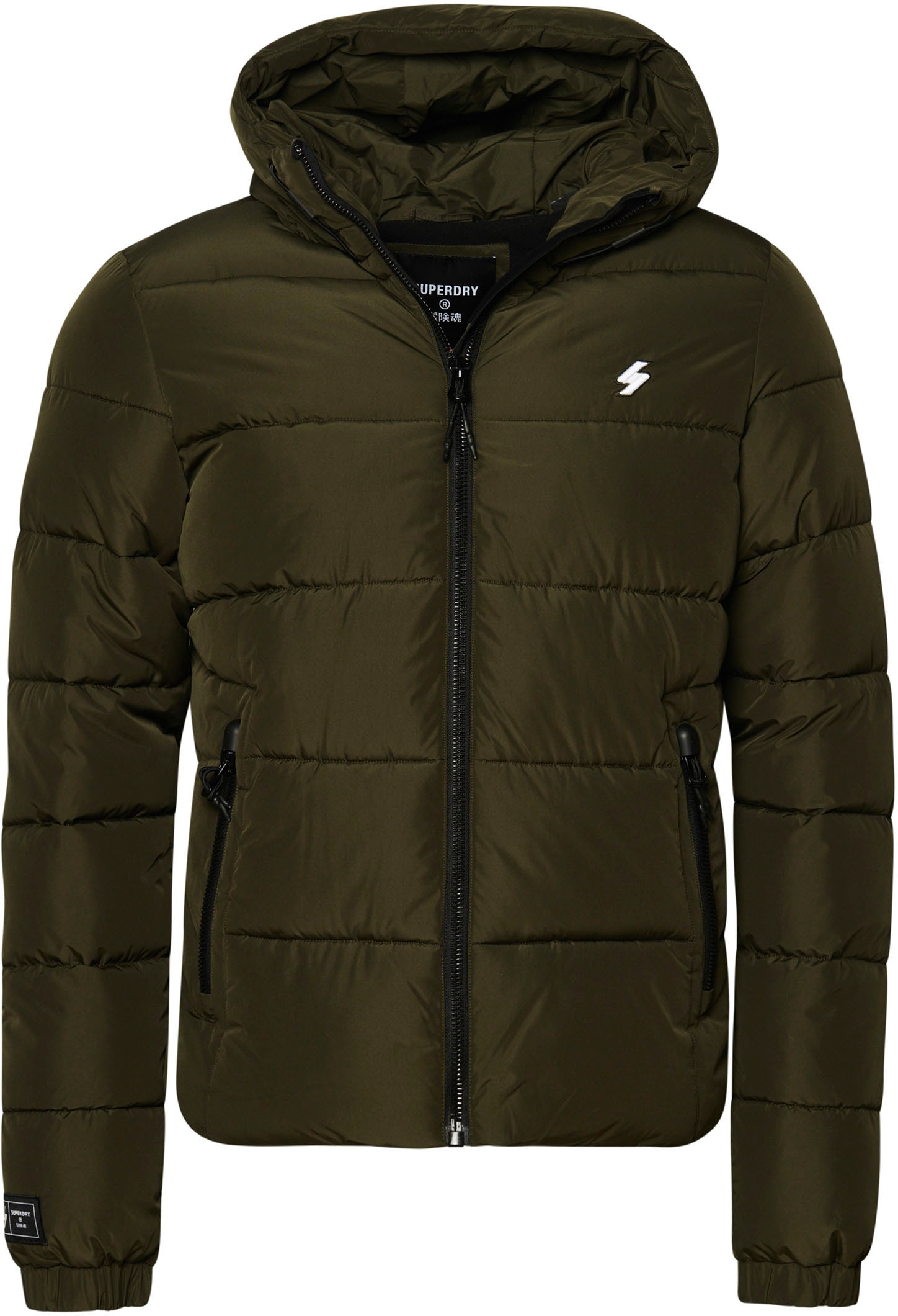 Superdry Steppjacke »HOODED SPORTS PUFFR JACKET«, mit Kapuze, mit kontrastfarbener Stickerei