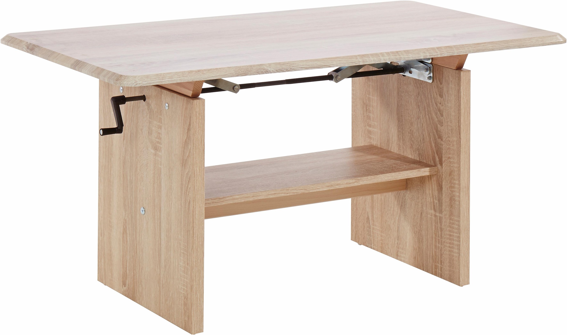 PRO Line Couchtisch, aus Holz, mit Funktion, höhenverstellbar, wahlweise mit oder ohne ausziehbare Platte, mit Ablageboden