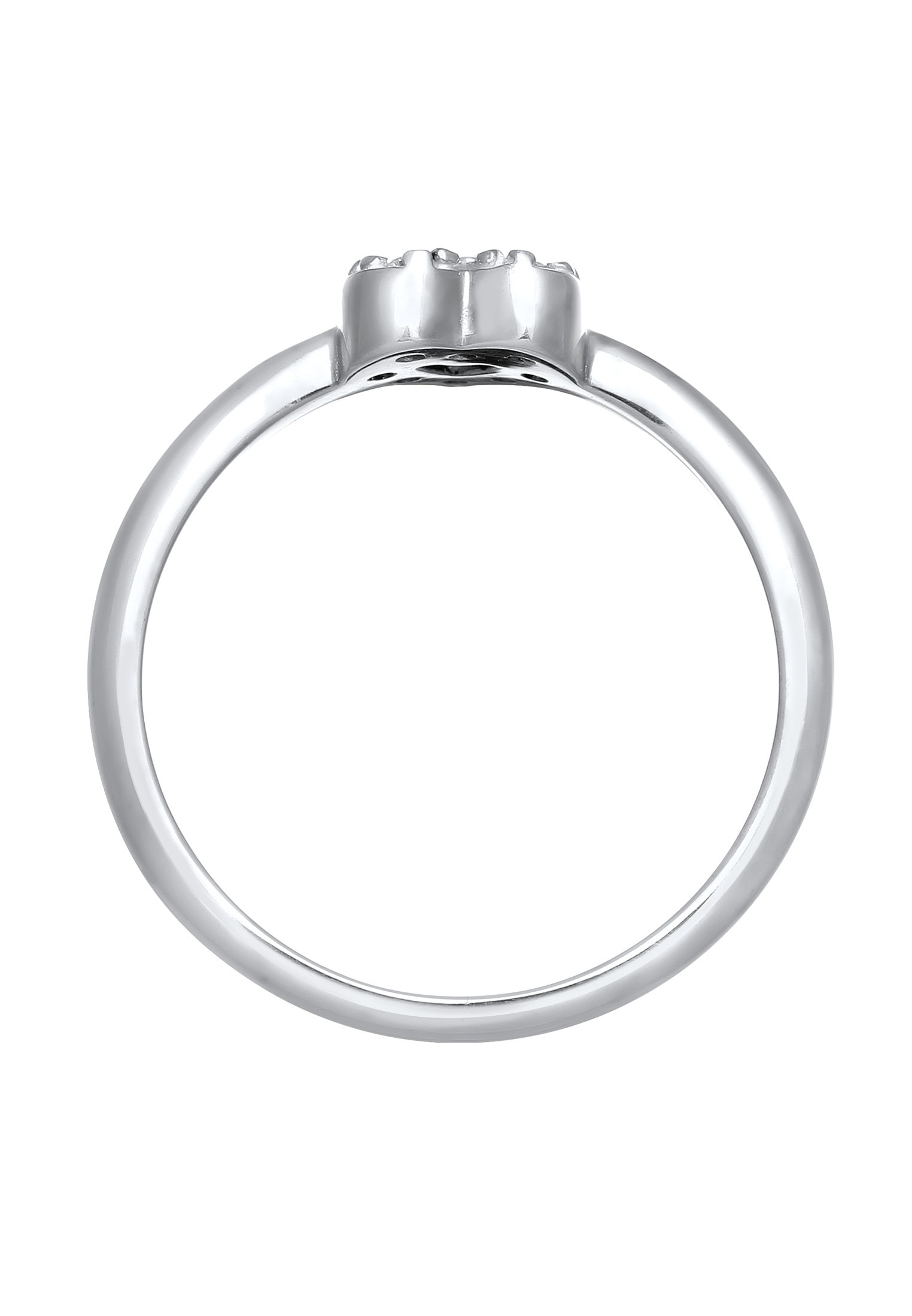 Elli Silberring »Ring mit Herz Zirkonia Steinen Verlobungsring 925 Silber«