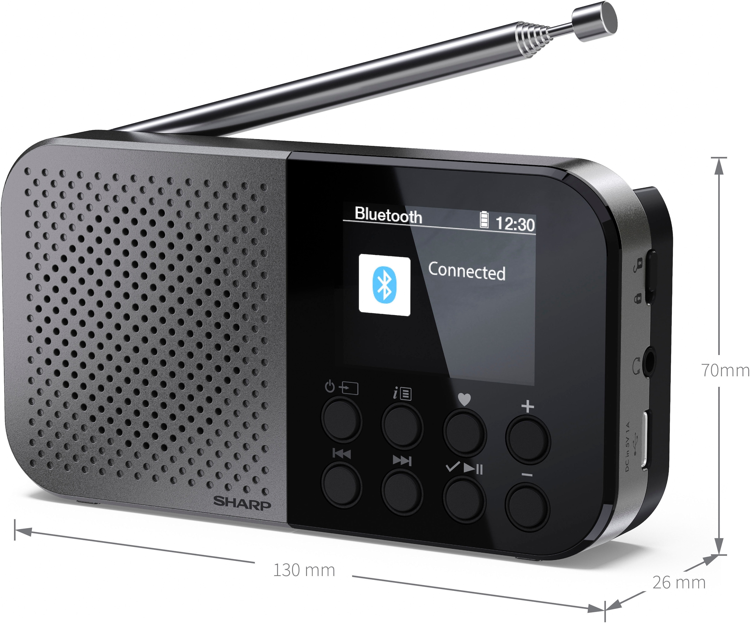 Sharp Radio »DR-P520«, (AVRCP Bluetooth-A2DP Bluetooth-Bluetooth 1,5 W)