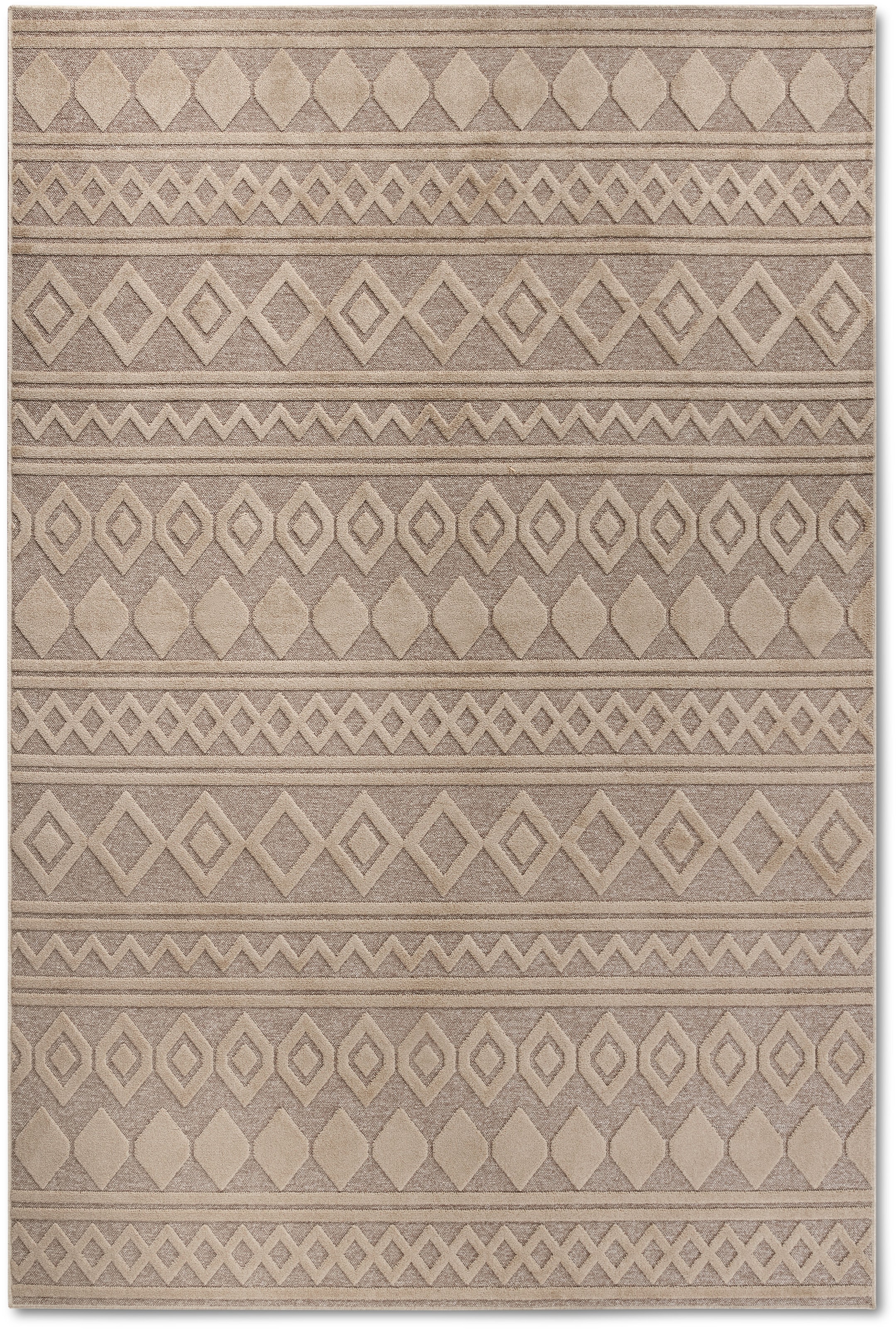 Villeroy & Boch Teppich »Catherine«, rechteckig, 5,5 mm Höhe, Wohnzimmer, Schlafzimmer, Modern, Hoch-Tief Effekt, Flur