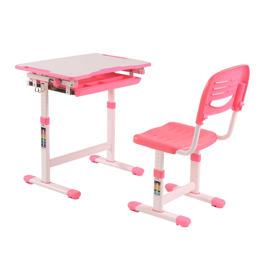 Vipack Kinderschreibtisch »Comfortline«, (Set, mit Stuhl), Schülerschreibtsich, ergenomisch höhenverstellbar, mit Stauraumfach, in mehreren Farben