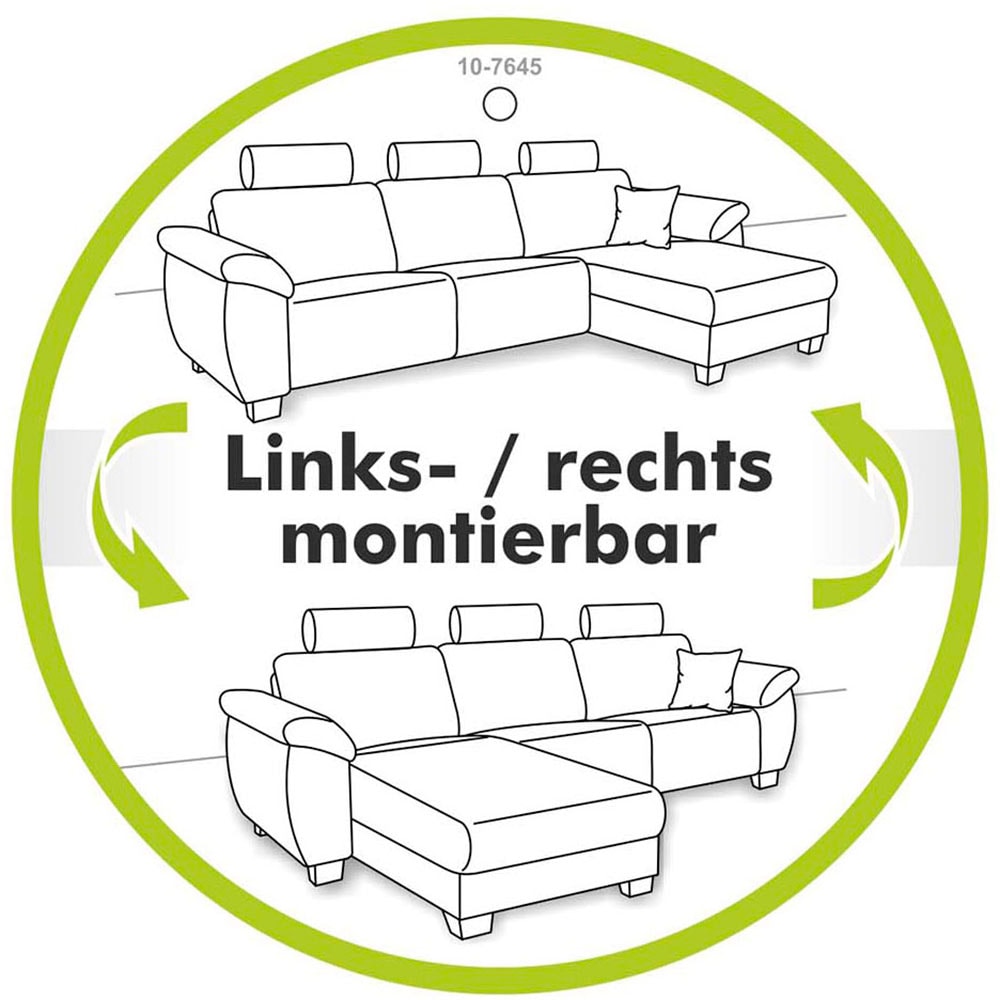 Jockenhöfer Gruppe Ecksofa »Elmau, L-Form, Breite 235cm«, inkl. Bettfunktion, Bettkasten, Ottomane links/rechts montierbar