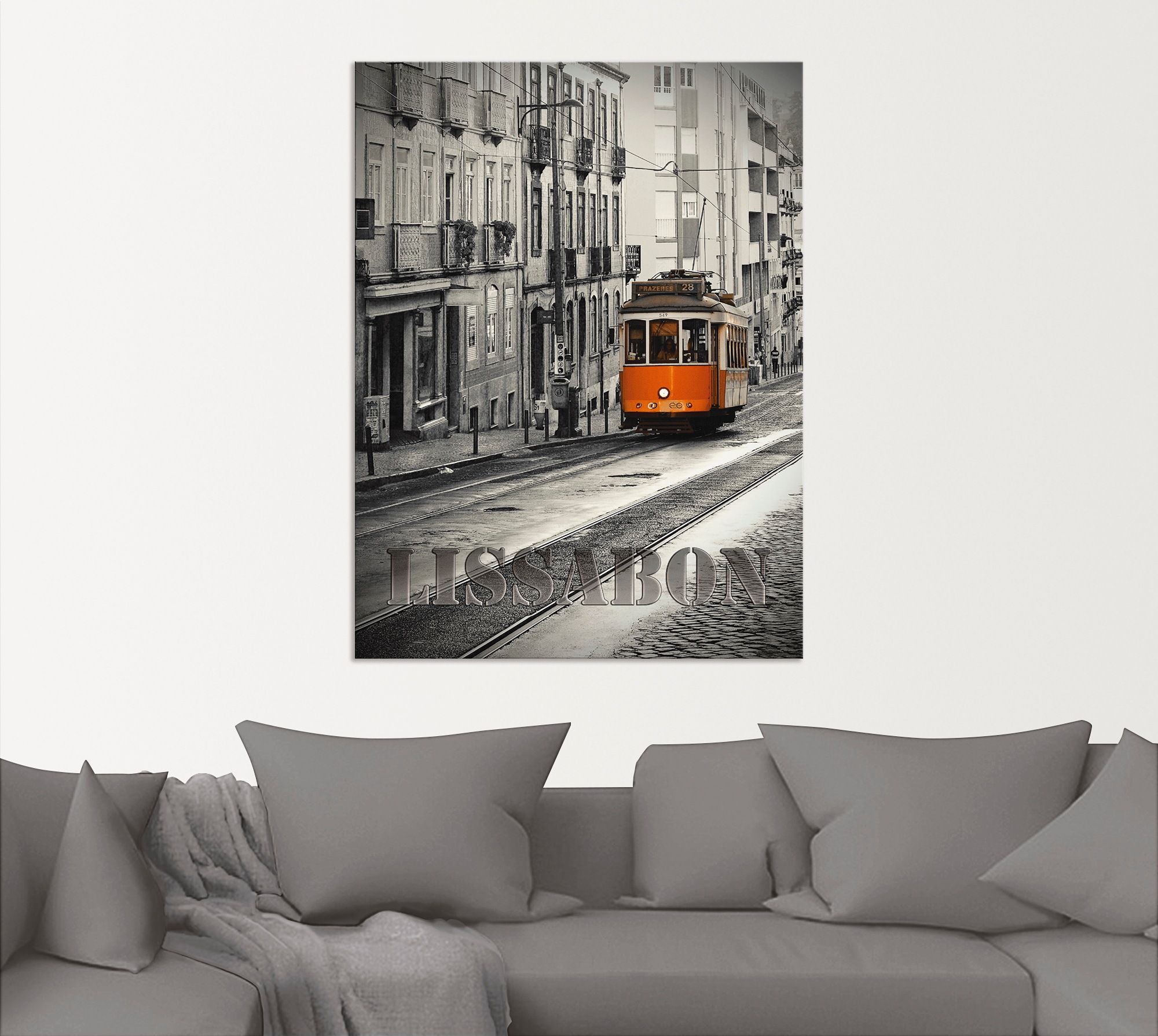 Artland Alu-Dibond-Druck »Lissabon - Linie 28« Züge 1 Stk. tlg. für Innen- und Außenbereich geeignet, Outdoorbild