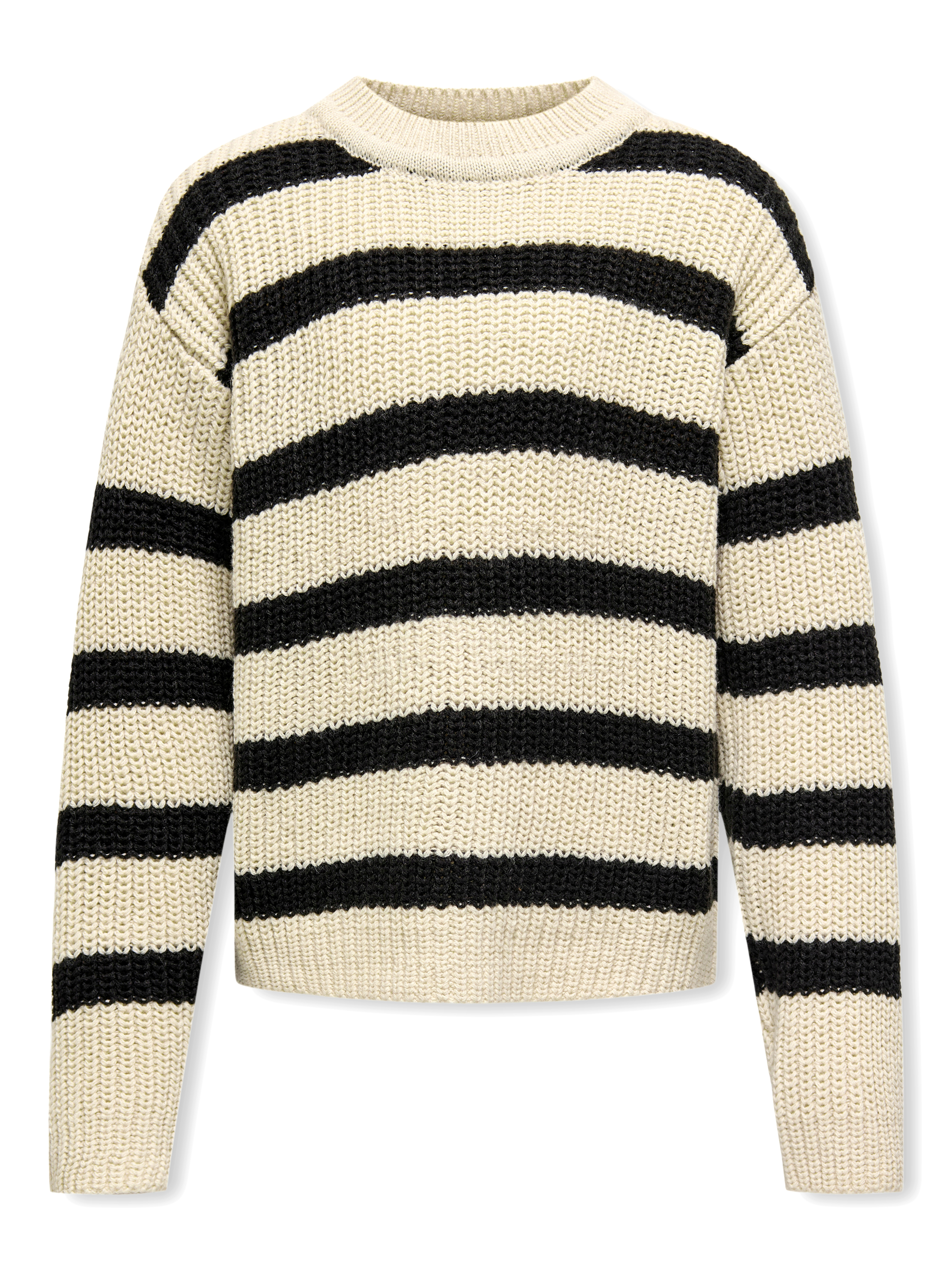 Kids Only Mädchen Strickpullover »KOGJUSTY L/S STRIPE PULLOVER KNT NOOS« in schwarz, Größe 122/128