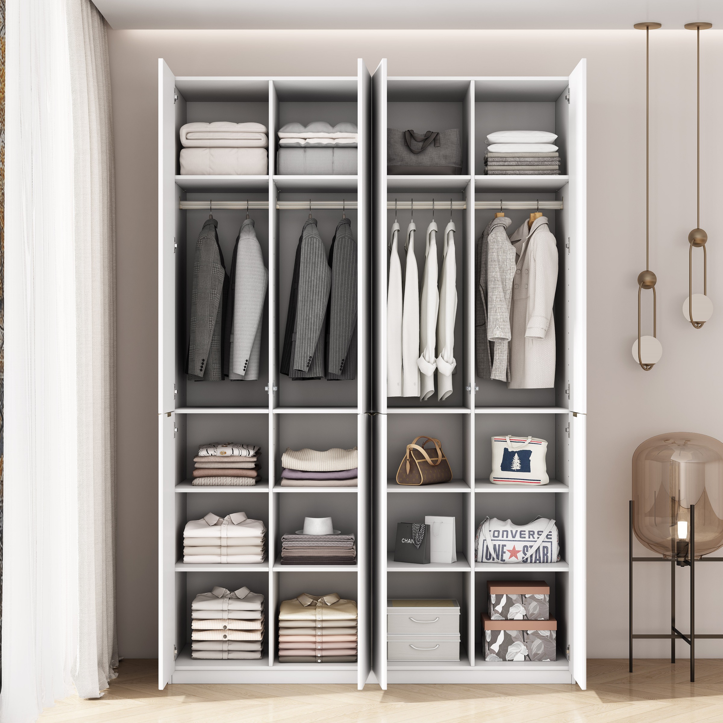 OTTO home Kleiderschrank »Jorella Schlafzimmerschrank Garderobe mit Softclose« eleganter Schlafzimmerschrank Rillendesign Trend Breite 161cm