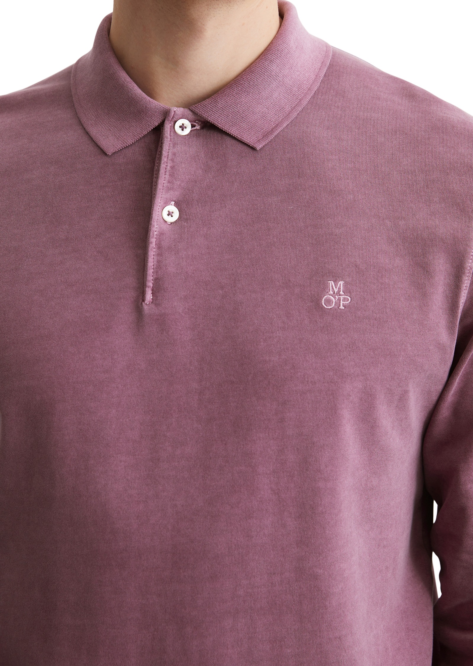 Marc O'Polo Langarm-Poloshirt, im Washed-Look