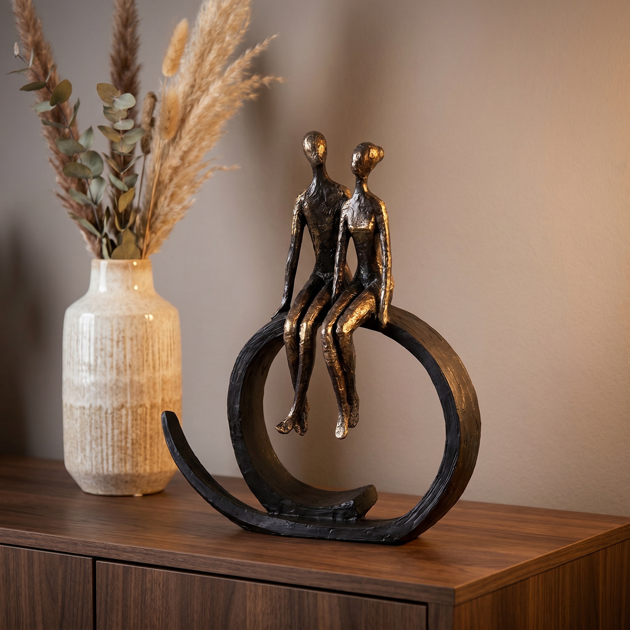 Casablanca by Gilde Dekofigur »Skulptur Close« Dekoobjekt, Höhe 35 cm, Pärchen, mit Spruchanhänger, Wohnzimmer