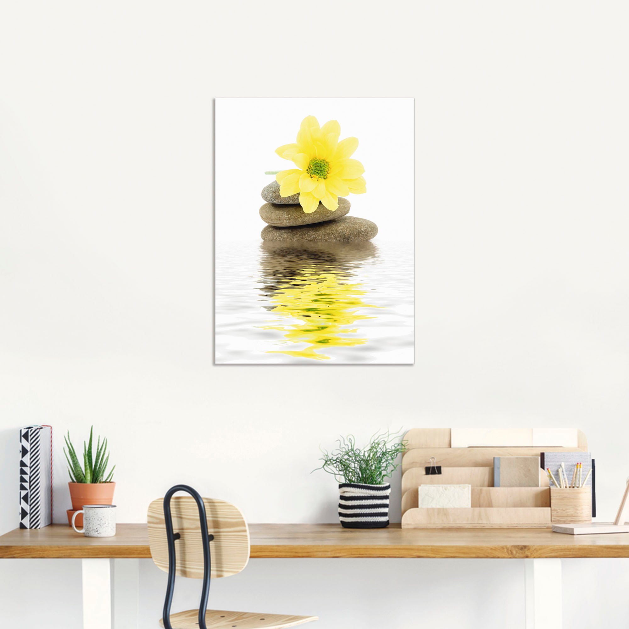 Artland Wandbild »Zen Spa Steine mit Blumen II«, Zen, (1 St.), als Alubild, Outdoorbild, Leinwandbild, Poster in verschied. Größen