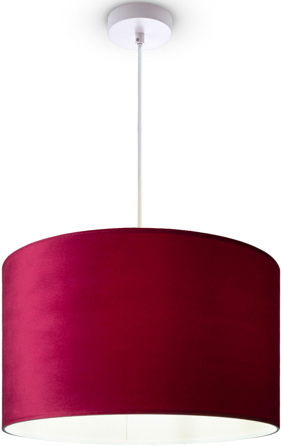 OTTO Paco aus Kabel E27 Velour Wohnzimmer Color«, uni Pendelleuchte Home online Deko »Hugo Lampenschirm bestellen 1,5m Unifarben bei