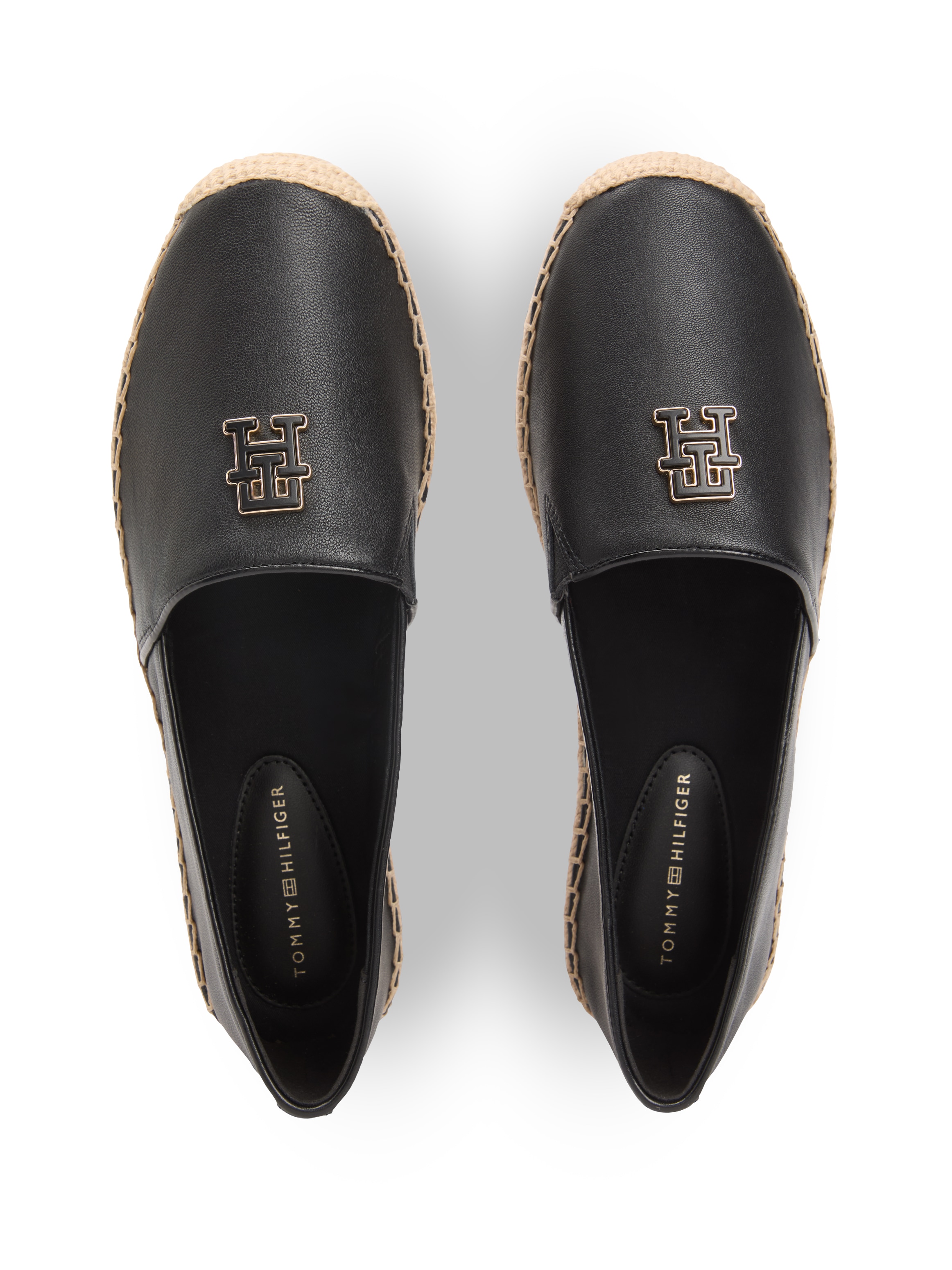 Tommy Hilfiger Espadrille »TH LOGO LEATHER ESPADRILLE«  Sommerschuh, Slipper, Schlupfschuh mit typischer Juteverzierung