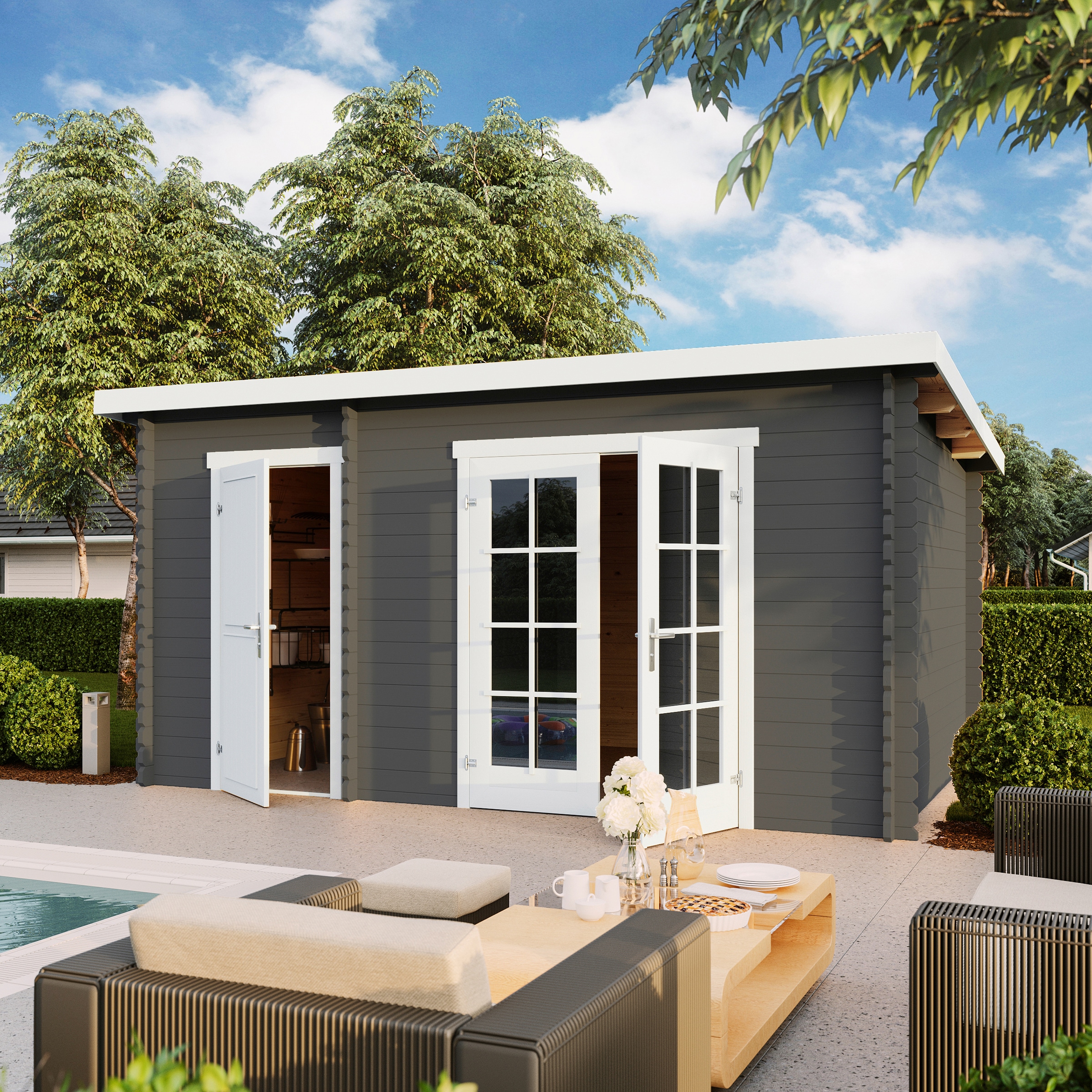 Lasita Maja Gartenhaus »Belmont 2« in grau