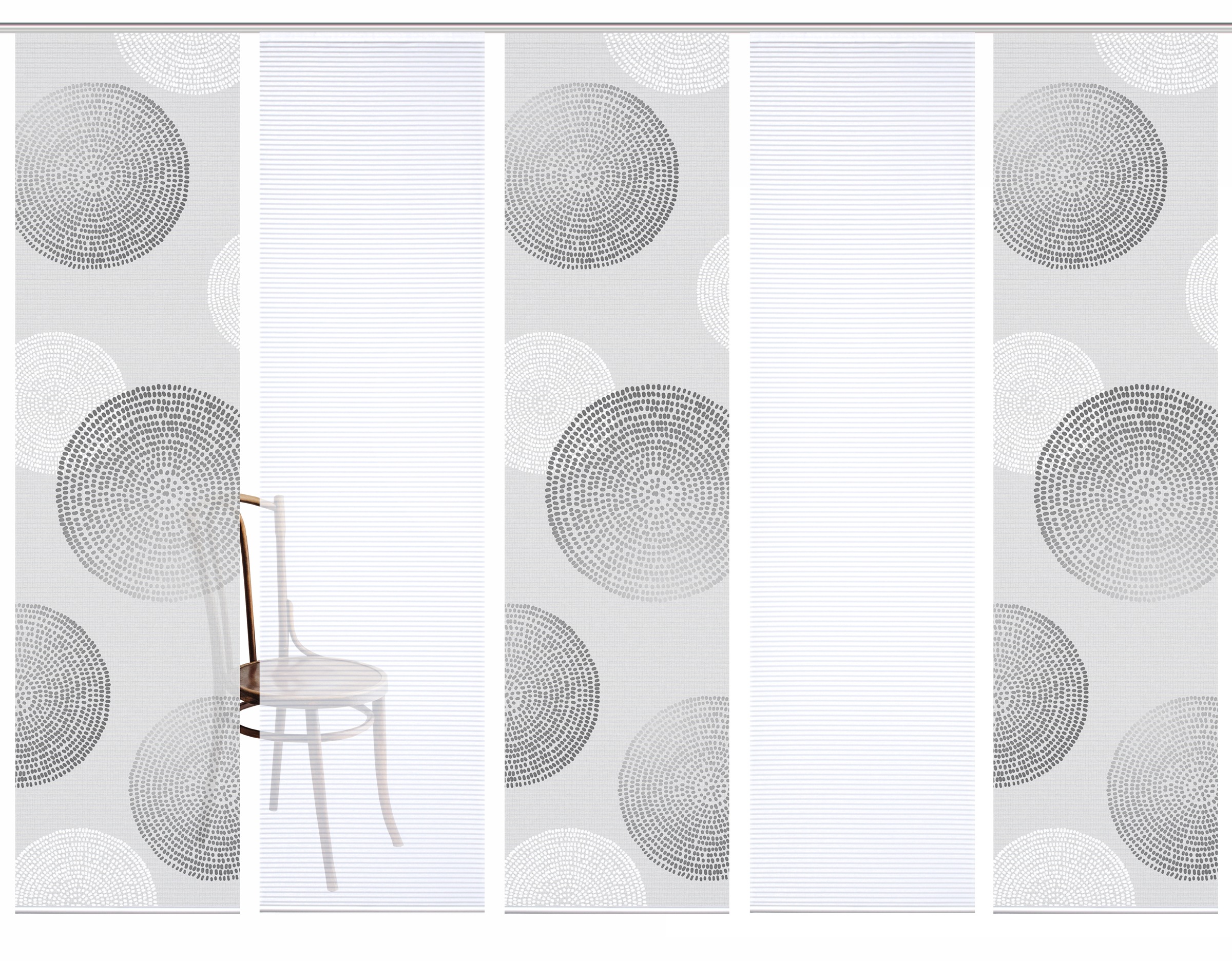 HOME in green Schiebegardine »GINNO« Paneelwagen 5 Stk. tlg. SET DIGITALDRUCK,BAMBUSOPTIK RECYCELT