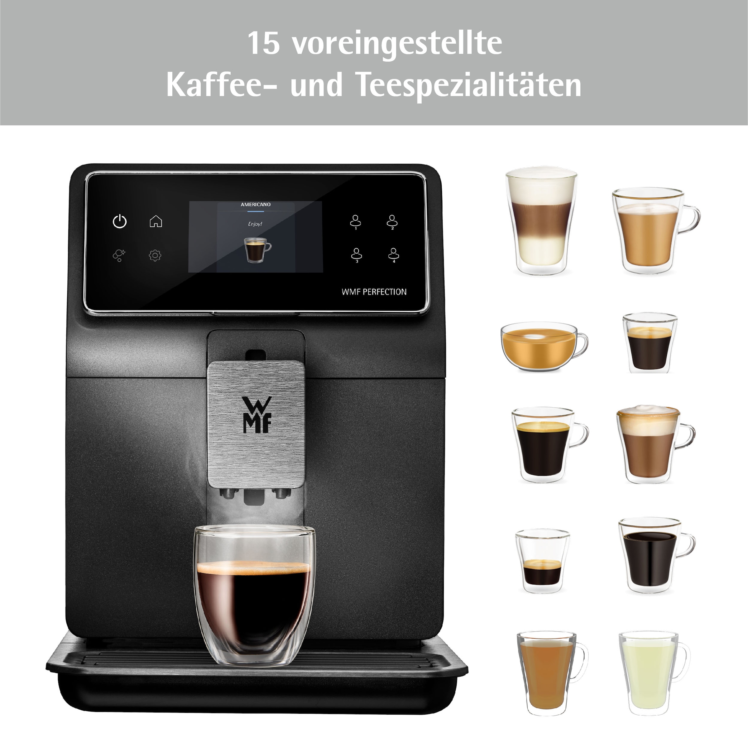 WMF Kaffeevollautomat »Perfection 740 CP820810«, intuitive Benutzeroberfläche, perfekter Milchschaum, selbstreinigend