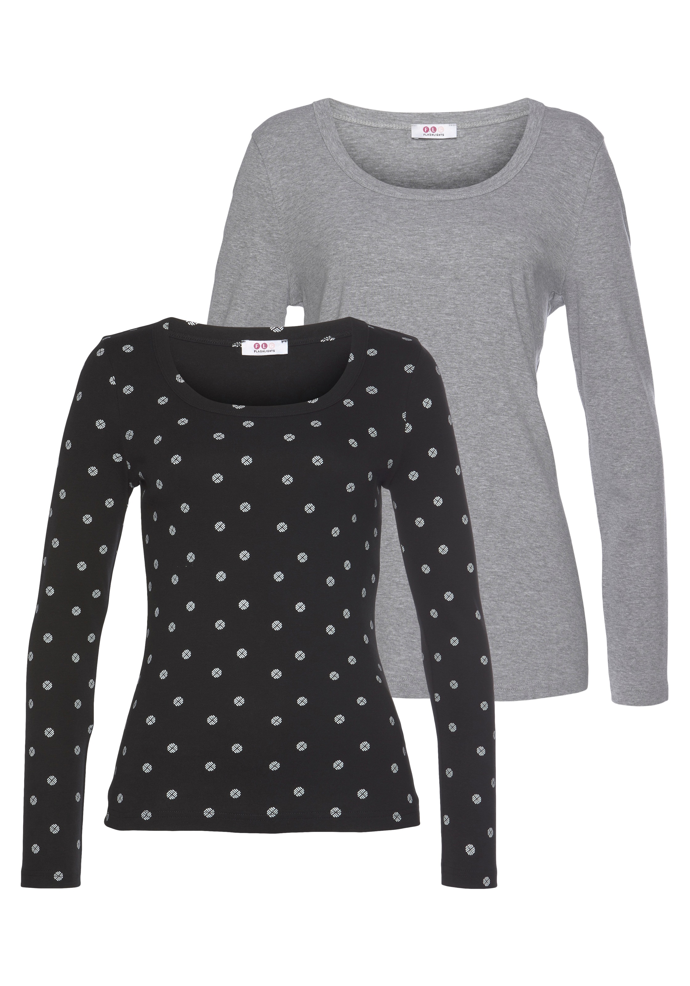Flashlights Langarmshirt, (Packung, 2er-Pack), mit verschiedenen Printmotiven