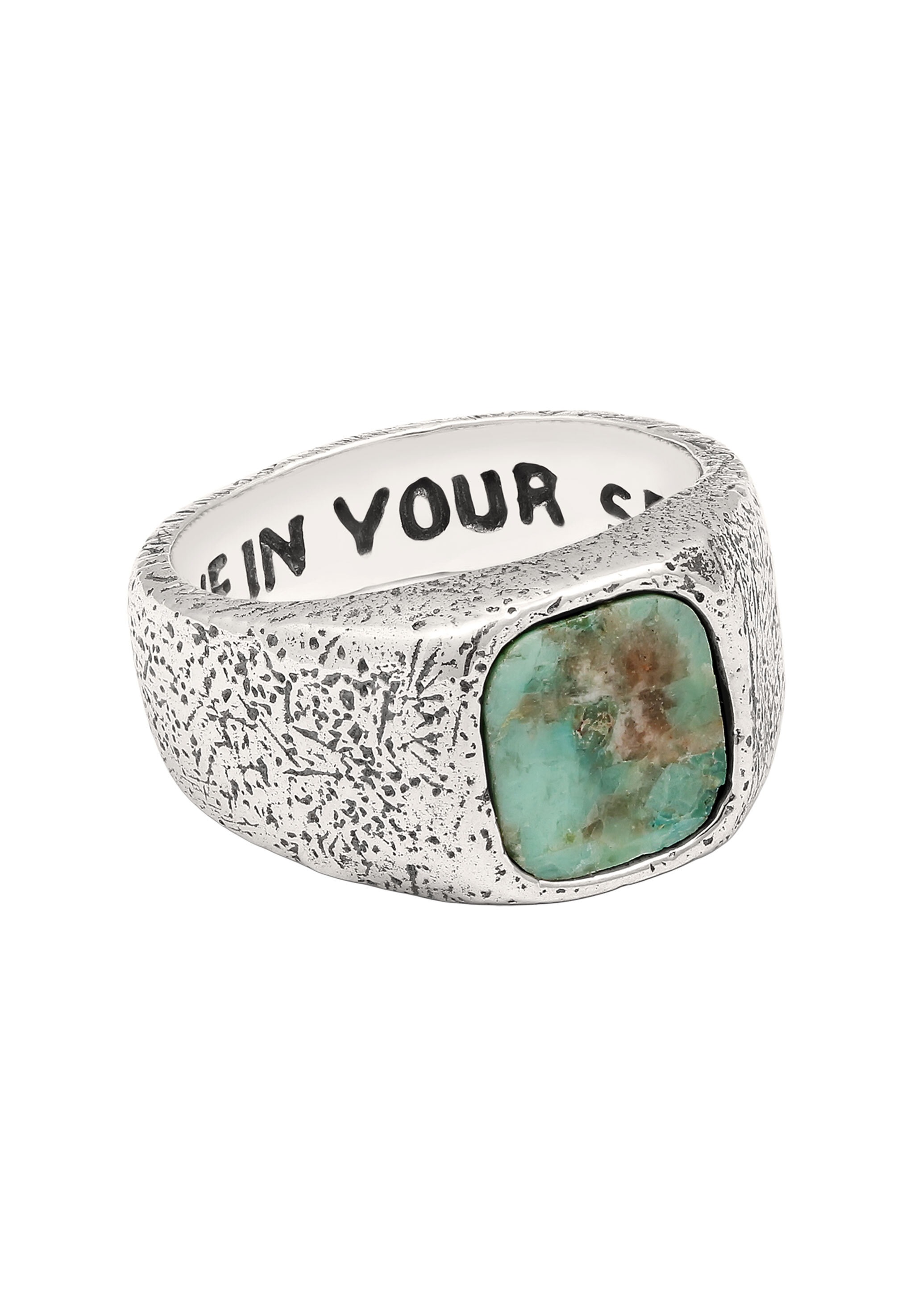 HAZE & GLORY Siegelring »Ring Siegelring afrikanischer Türkis 925 Sterling Silber«