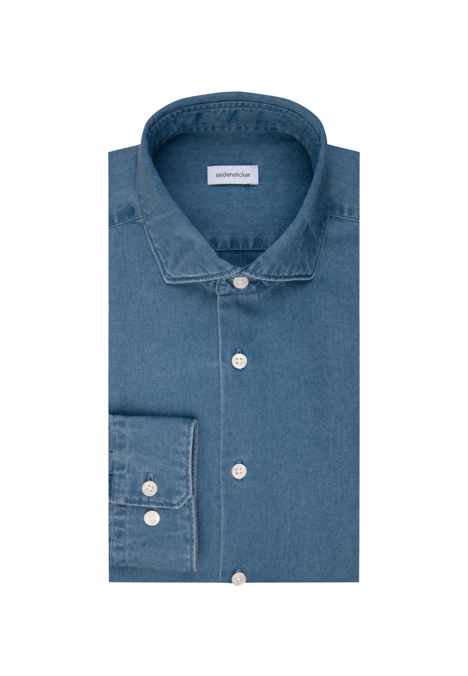 seidenstickerJeanshemd, Regular Kentkragen Denim