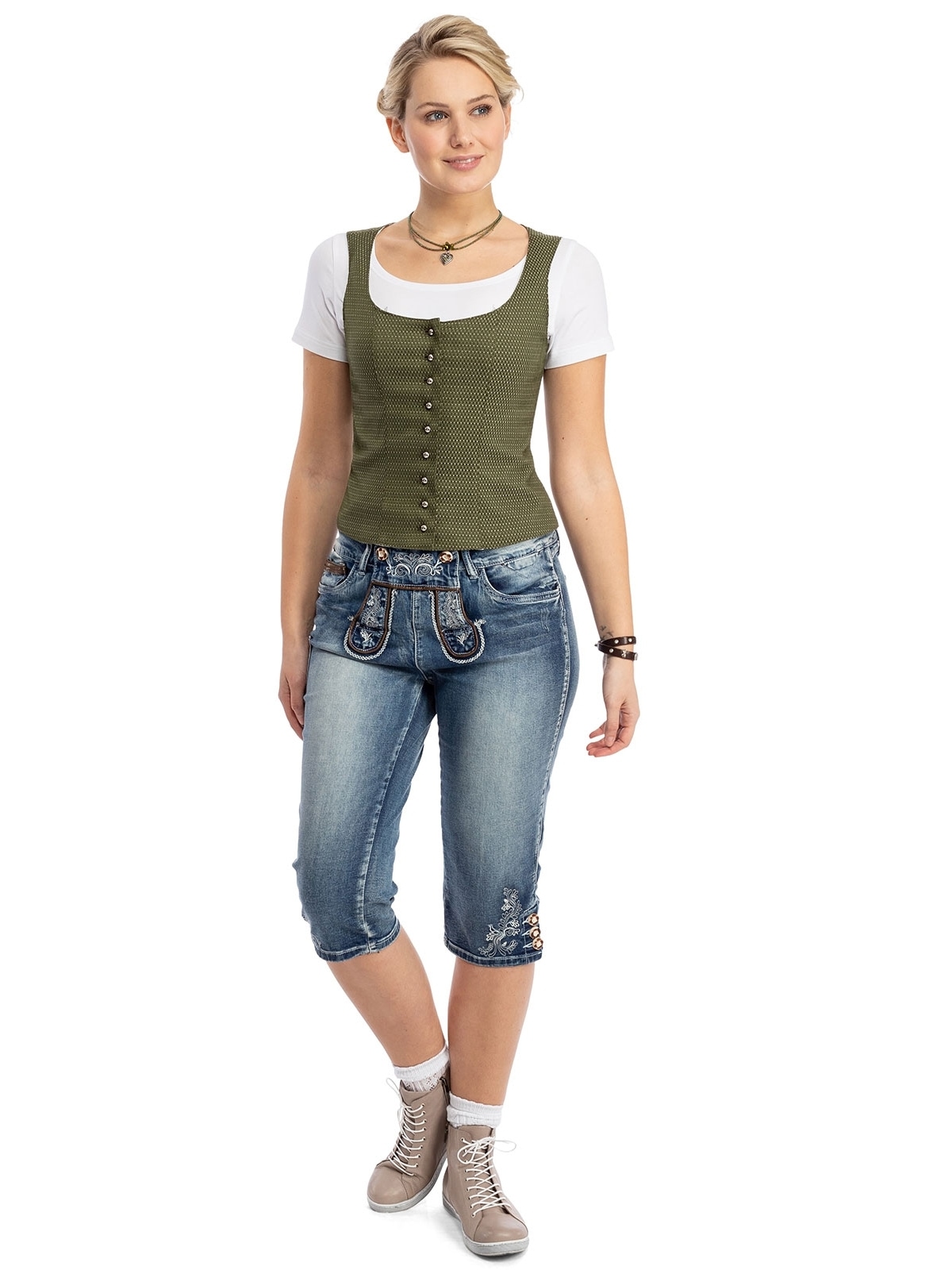 OS-Trachten Trachtenbluse »Mieder 453000-3924«