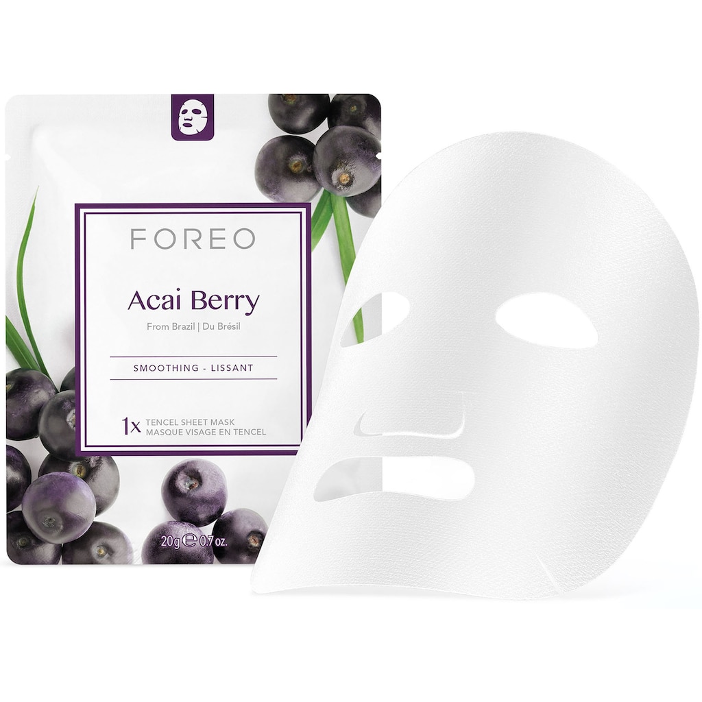 FOREO Gesichtsmaske »Farm To Face Collection Sheet Masks Acai Berry«, (3 tlg.)