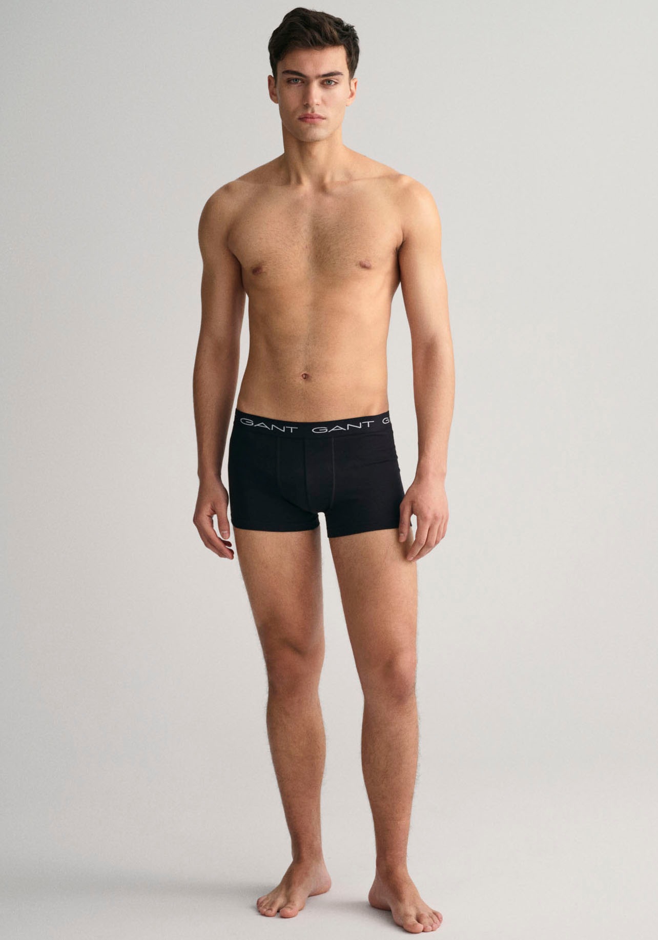 Gant Boxershorts, (Packung, 3 St., 3), mit elastischem Logobund