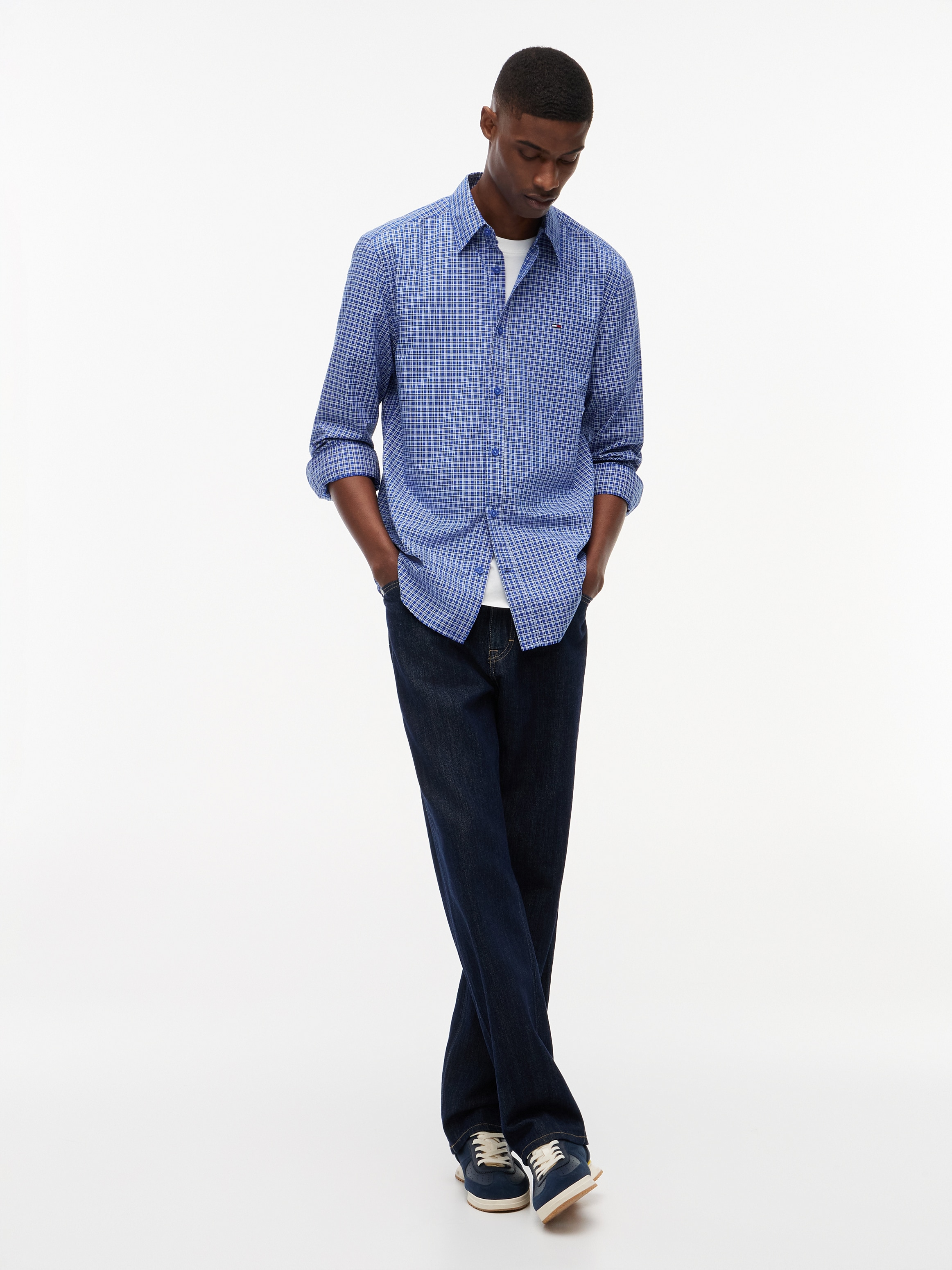 Tommy Jeans Langarmhemd »TJM REGULAR POPLIN PATTERN«