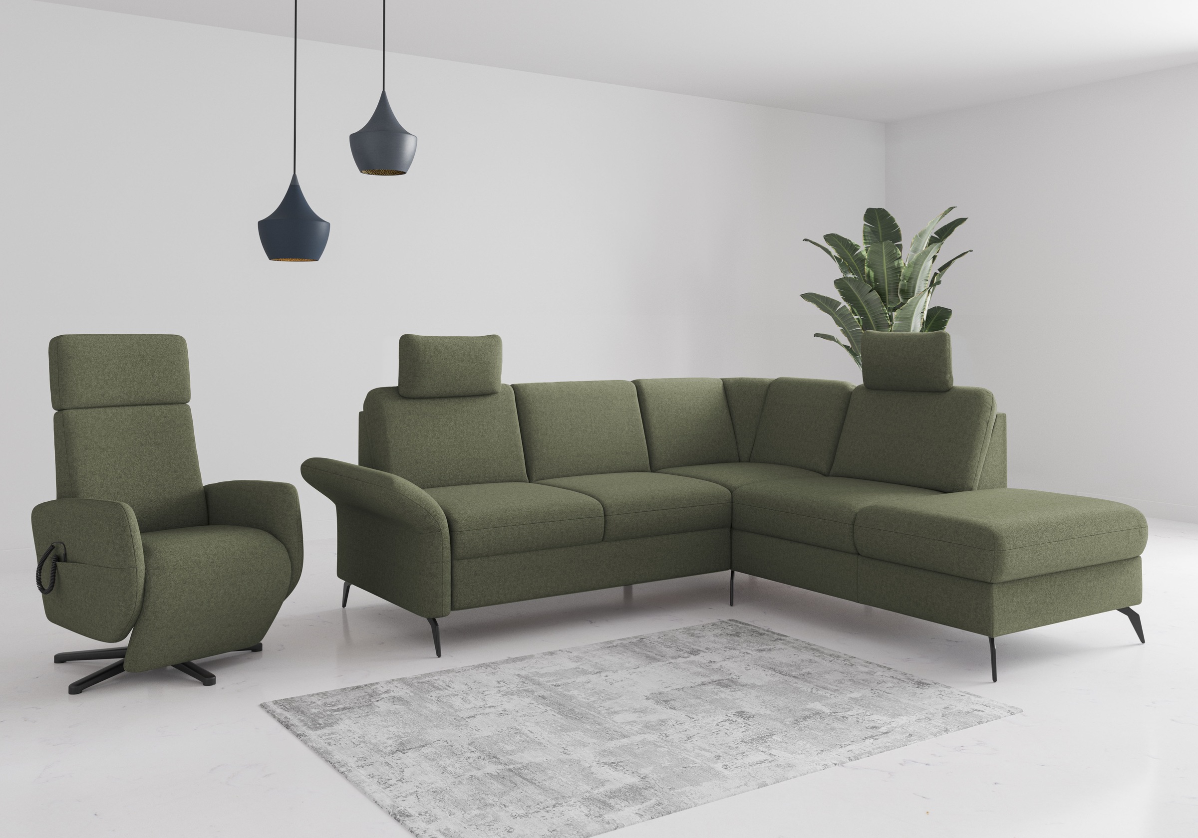 Home affaire Ecksofa »Rochelle«, optional: Armteilverstellung, klappbar, Bettkasen