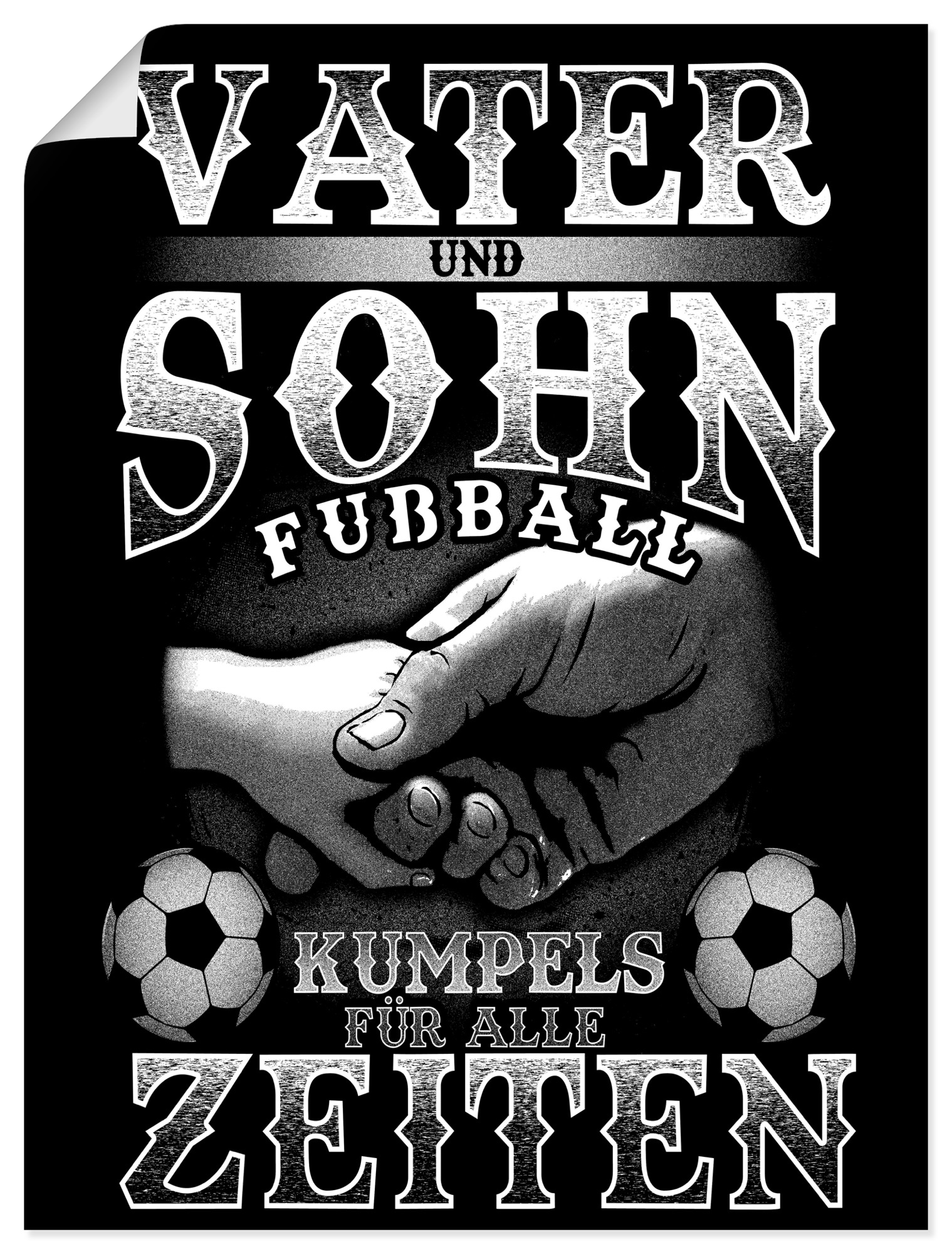 Artland Wandbild »Vater und Sohn Fußball Kumpels«, Sprüche & Texte, (1 St.), als Alubild, Outdoorbild, Poster in verschied. Größen