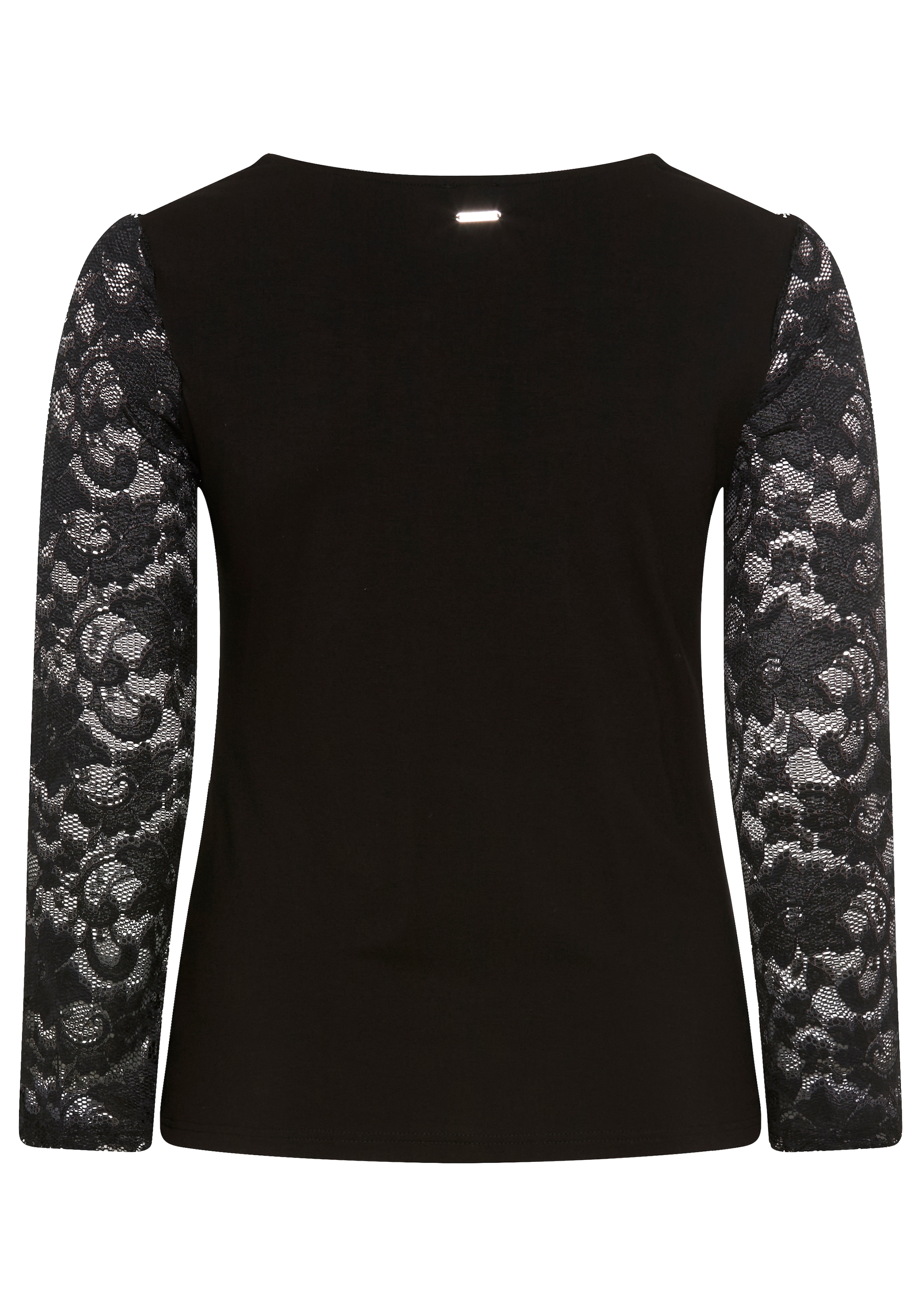 Laura Scott CURVE Spitzenshirt »Große Größen« figurbetonte Passform, V-Ausschnitt, Langarm, hüftlang