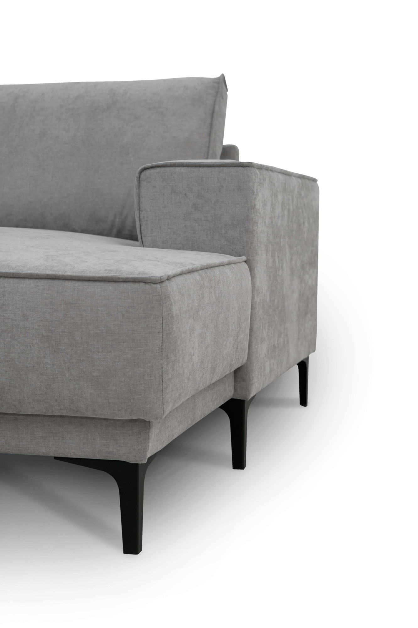 Places of Style Wohnlandschaft »XXL Sofa Oland, Struktur, Flachgewebe, Luxus-Microfaser, Boucle«, U-Form, 345 cm, Wellenunterfederung, Skandi-Design, Metallfüße