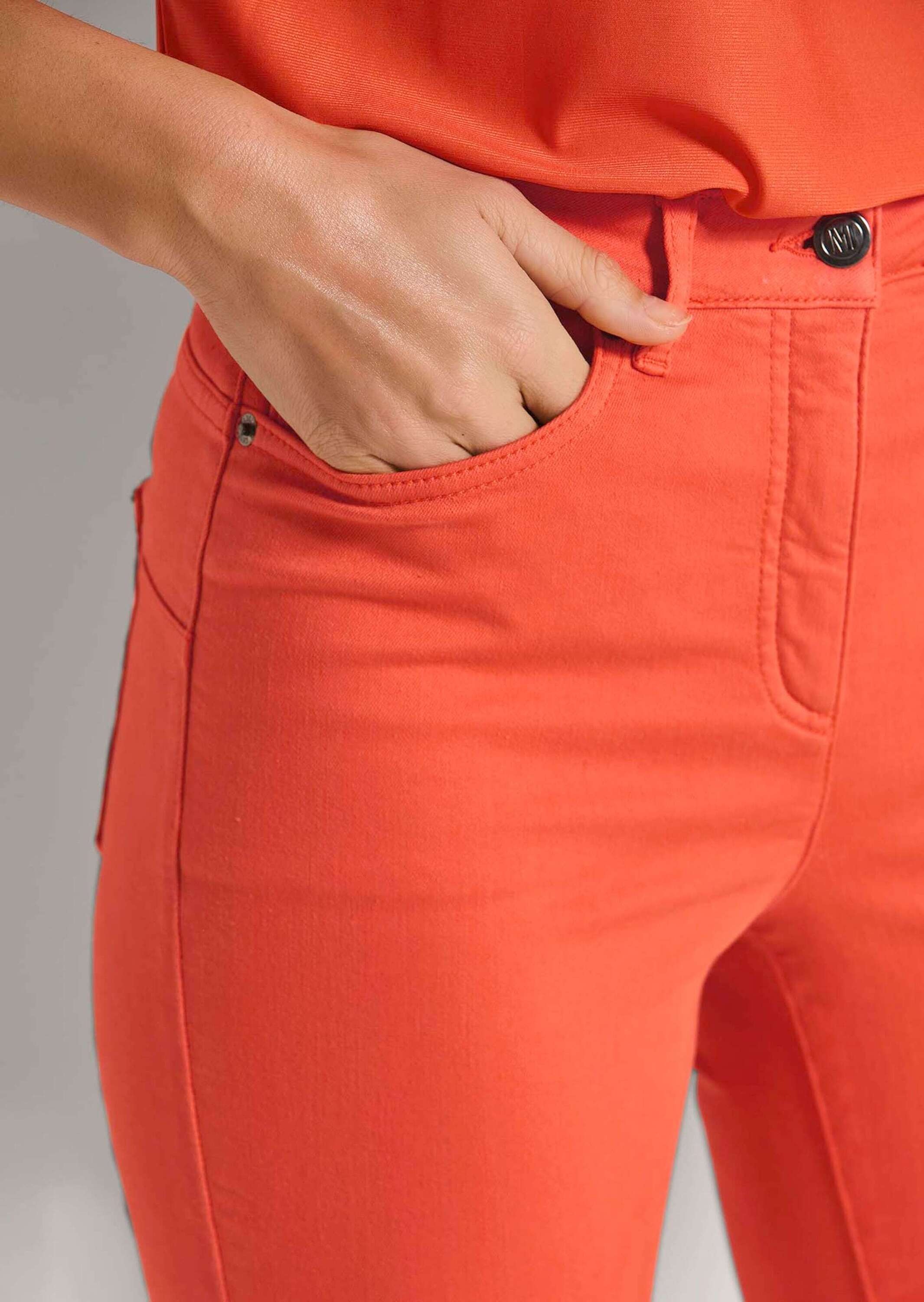 MADELEINE Regular-fit-Jeans »Jeans Mid Waist Skinny-Hose mit Fransen«