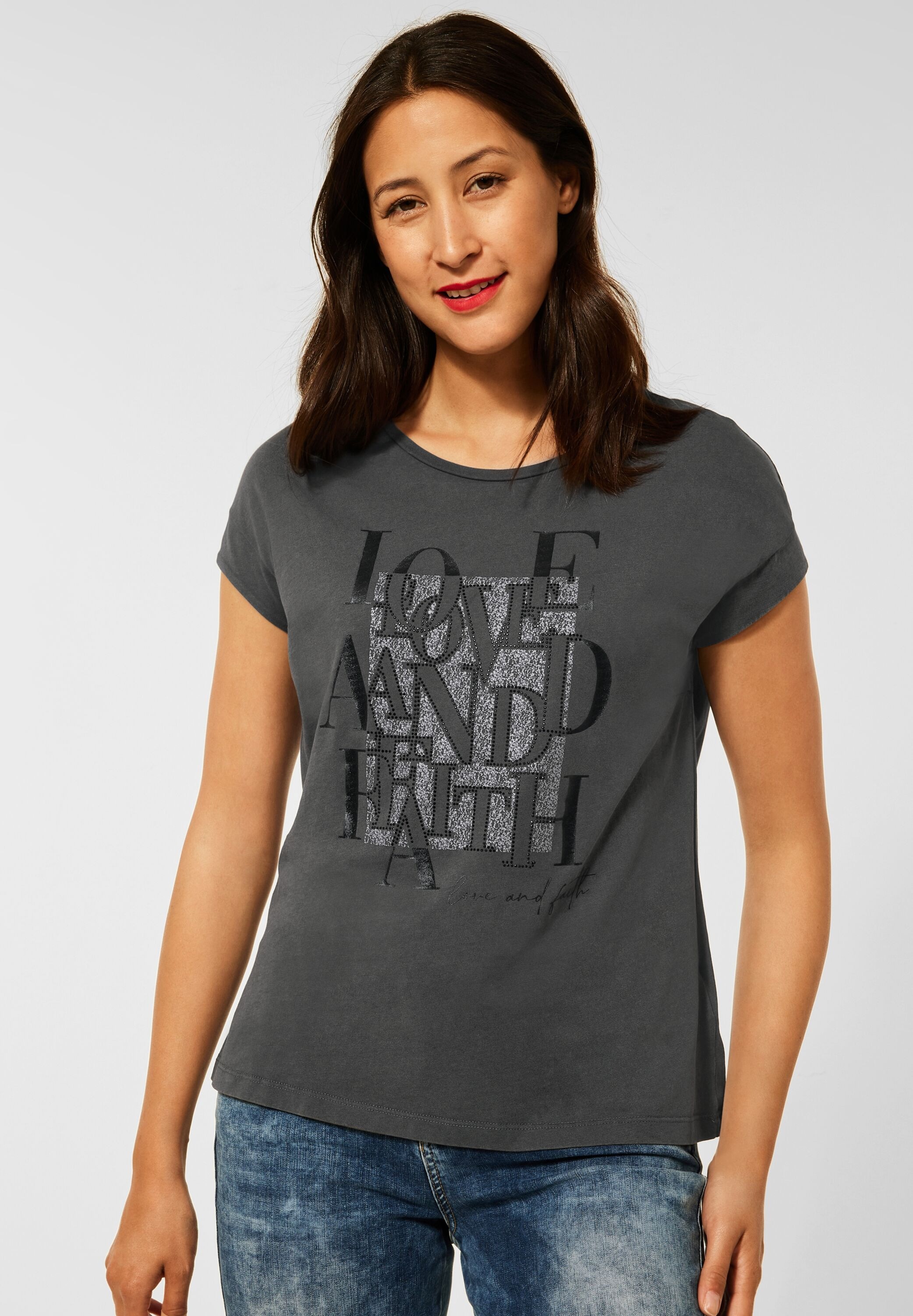STREET ONE T-Shirt, in washed Optik