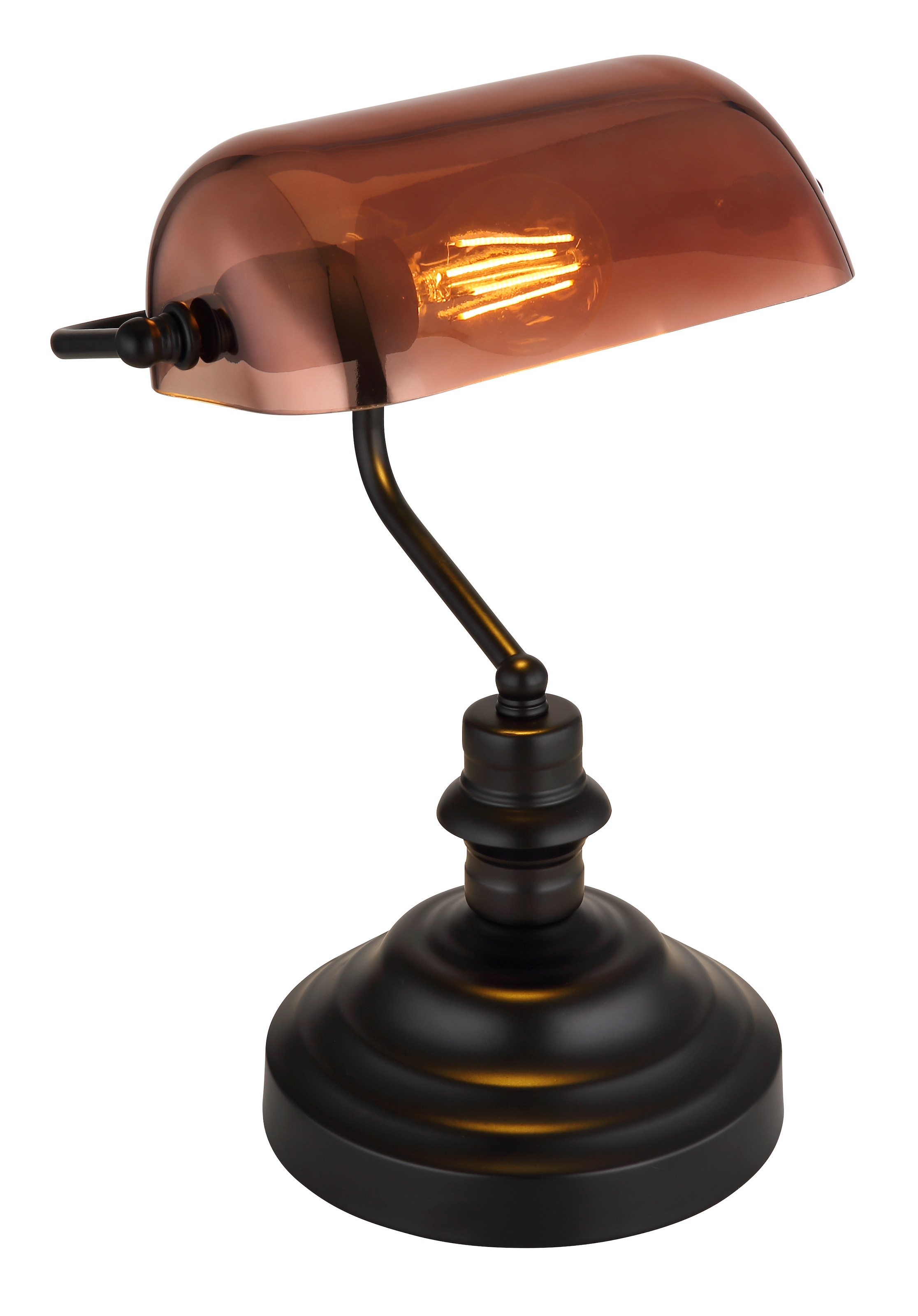 GLOBO LIGHTING Schreibtischlampe »ANTIQUE« E27 1 Stk. Klassische Schreibtischleuchte, Antik-look Tischleuchte, Bankerlamp
