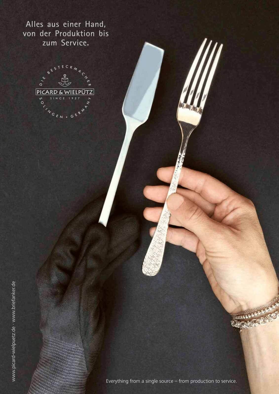 Picard & Wielpütz Solingen Besteck-Set »Tafelbesteck inkl. Besteckbox Aradena 30er Set silber« Spülmaschinengeeignet