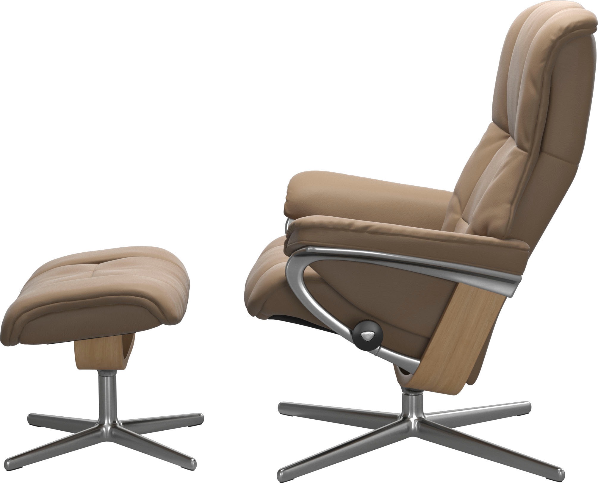 Stressless® Relaxsessel »Mayfair«, (Set, Relaxsessel mit Hocker), mit Hocker, mit Cross Base, Größe S, M & L, Holzakzent Eiche