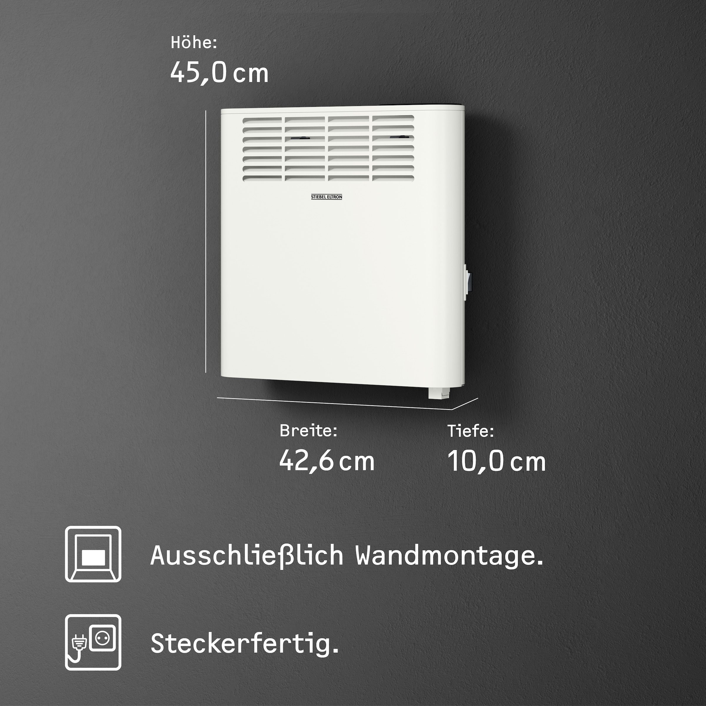 STIEBEL ELTRON Konvektor »»CNS 750 Plus LCD«, Wandkonvektor, energiesparend, 0,75 kW«, für ca. 9 m², LCD-Display, Wochenzeitschaltuhr/-timer, LC-Display