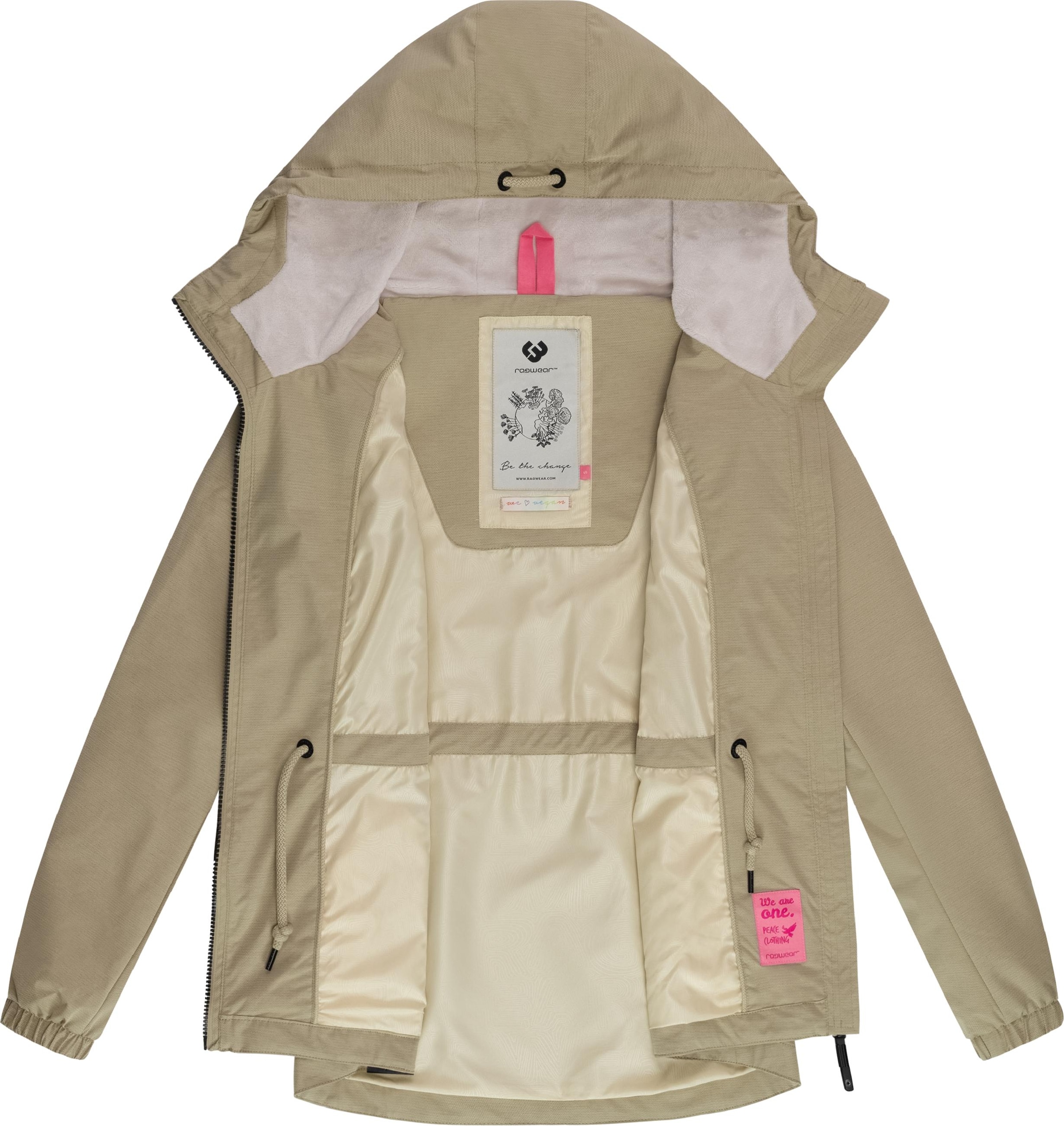 Ragwear Outdoorjacke »Übergangsjacke Dankka Tech« mit Kapuze Stylische Damen Übergangsjacke aus wasserdichtem Material
