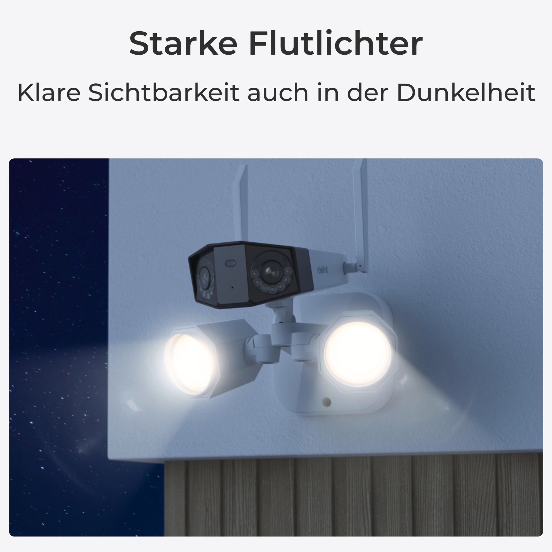 Reolink Überwachungskamera »Floodlight Serie F750W - 4K Dual-Objektiv Überwachungskamera Aussen«, Außenbereich, WLAN, 180° Panorama-Weitwinkel, Personen-/Fahrzeug-/Tiererkennung