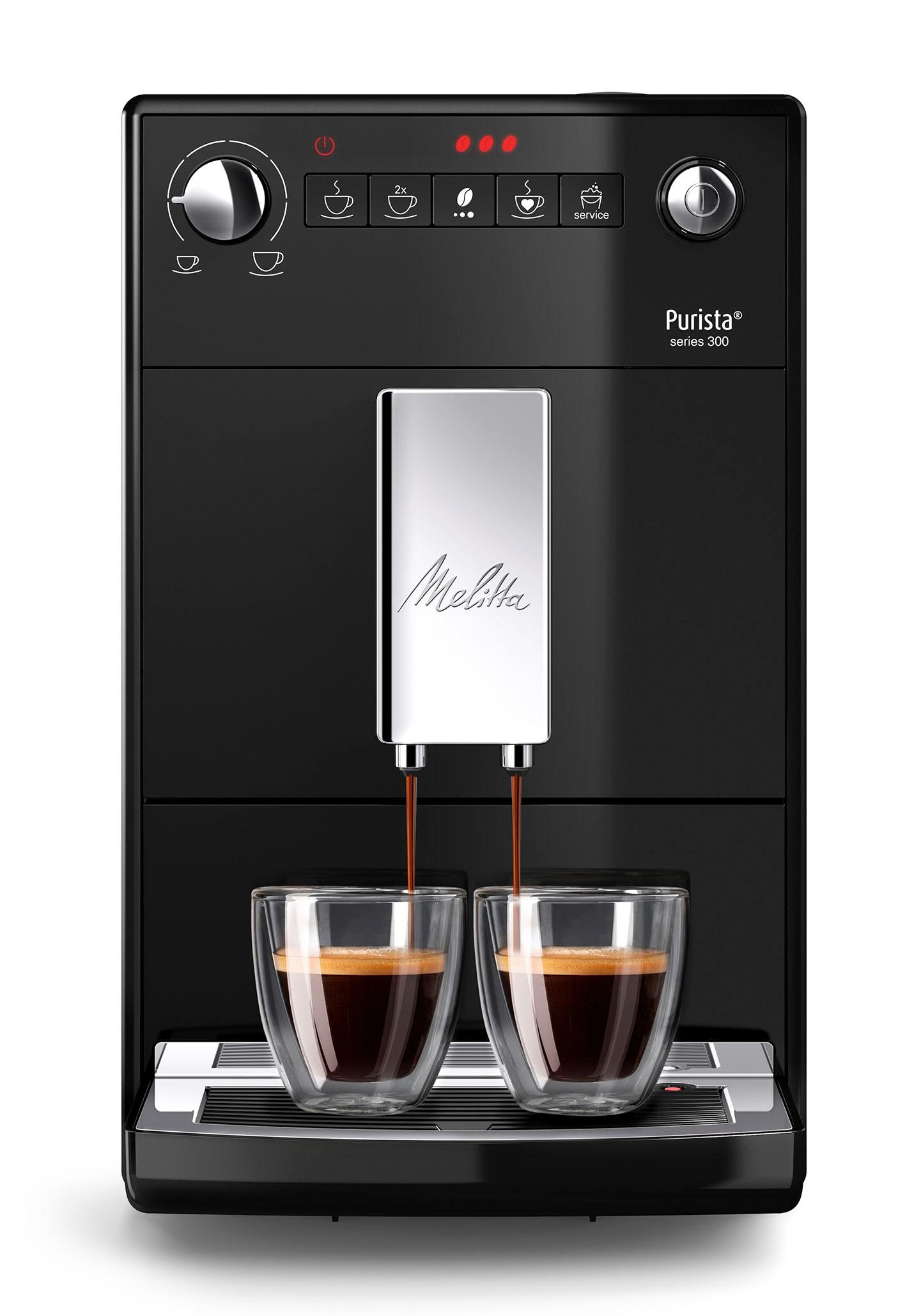 Melitta Kaffeevollautomat »Purista® F230-102, schwarz«, Lieblingskaffee-Funktion, kompakt & extra leise