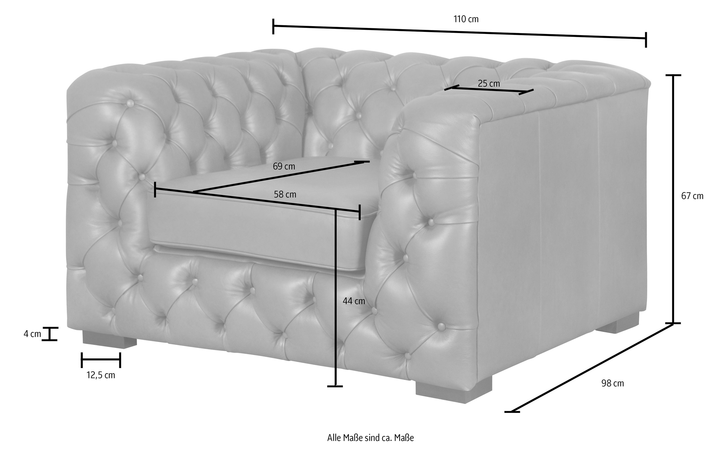 Home affaire Chesterfield-Sessel »Kalina Sessel«, mit klassischer Chesterfield-Knopfheftung, sehr hochwertige Qualität