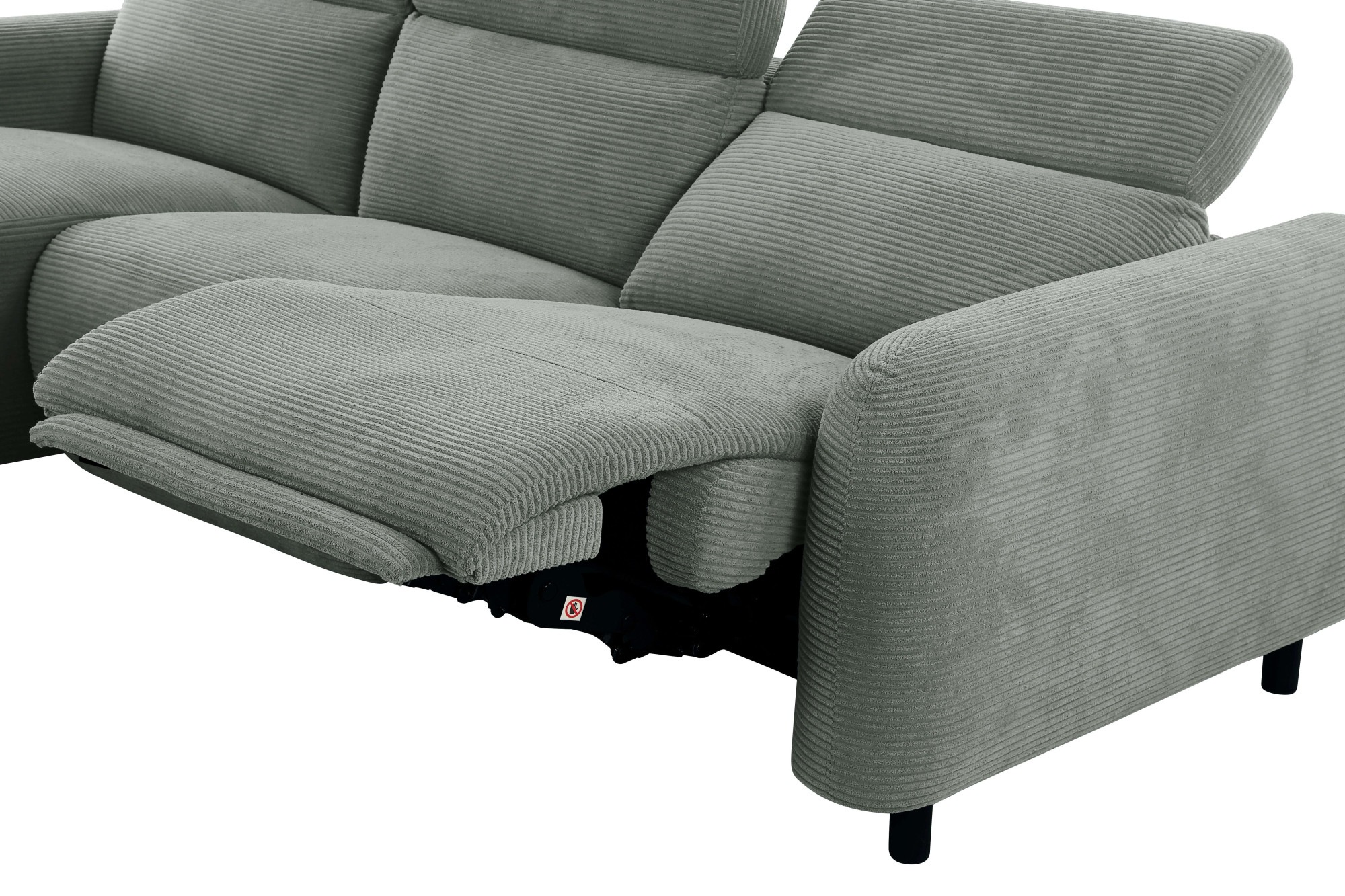 Home affaire Ecksofa »SKAANE in Cord, L-Form, 274 cm, manuelle u. elektrische Funktion,«, rundes Design, Kopfteilverstellung, Federkernpolsterung