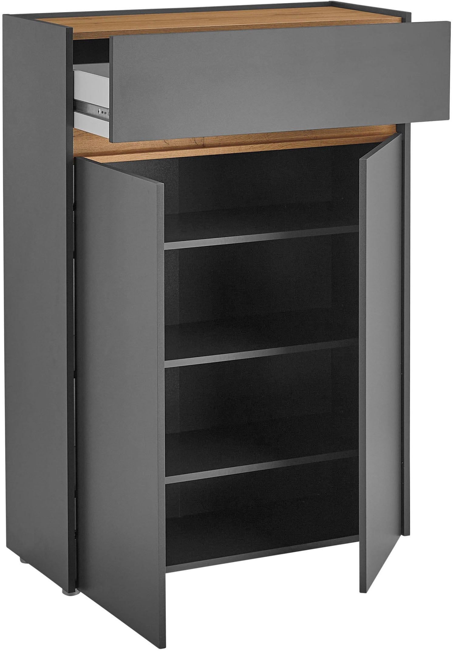 INOSIGN Schuhschrank »City/Giron, modernes Schuhregal, Schrank für 16 Schuhe, Schuhkommode«, eine Schublade und vier Schuhfächer, viel Stauraum, 93 cm breit