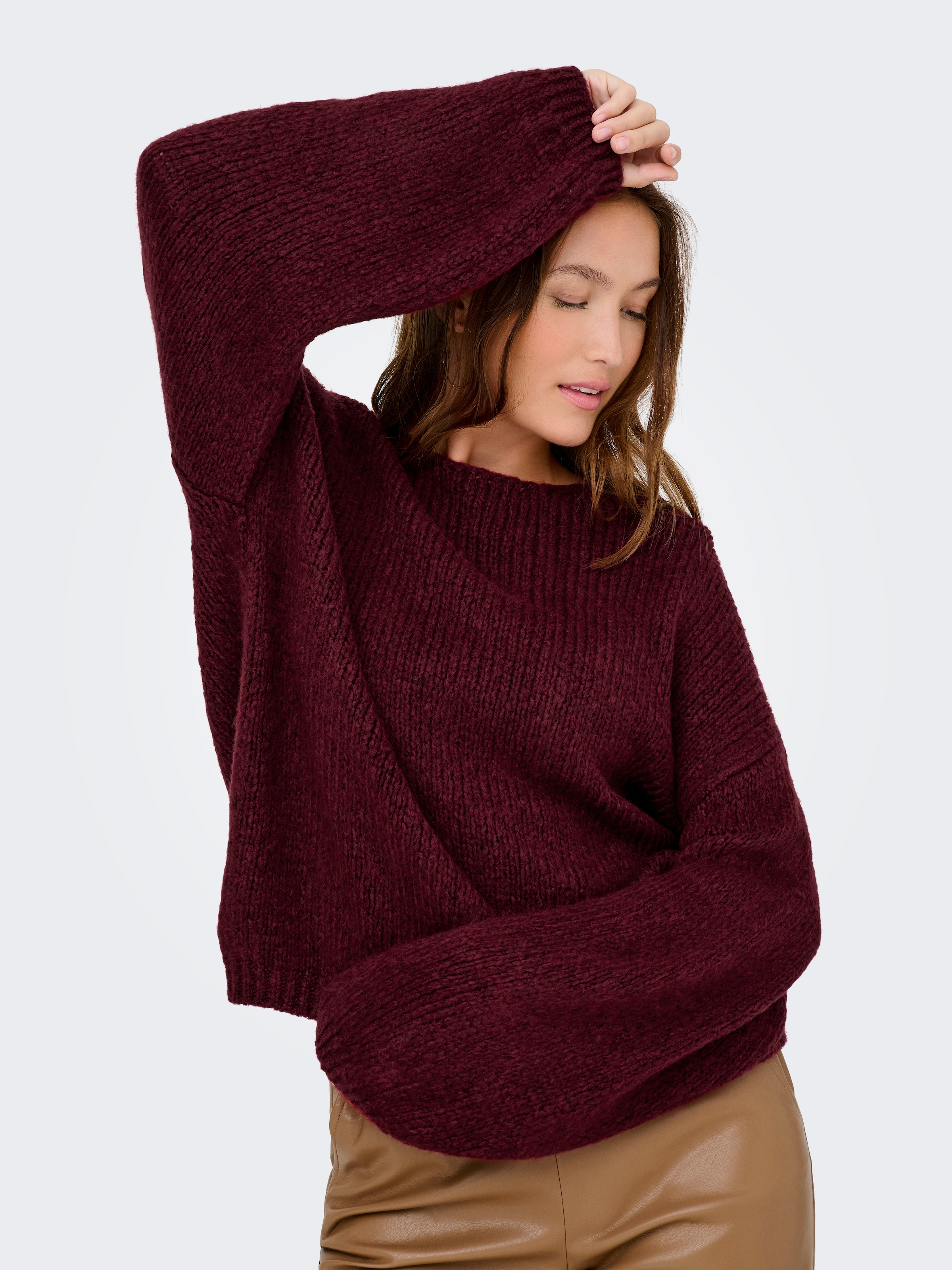 JDY V-Ausschnitt-Pullover »JDYDINEA L/S REVERSIBLE PULLOV. KNT NOOS«, der V-Ausschnitt kann vorn und hinten getragen werden