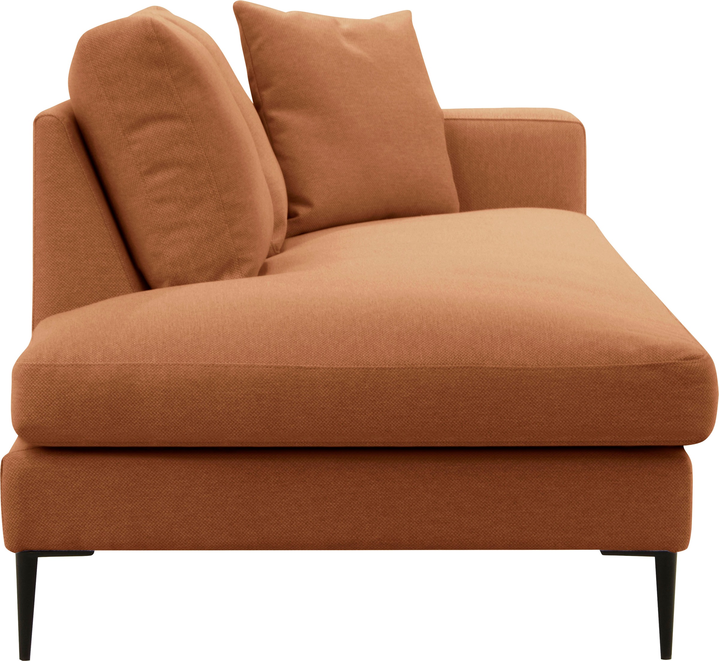 Leonique Recamiere »Cozy Chaiselongue, Maße B/T/H: 195/97/80 cm«, mit losen Kissen und Metallbeinen, Armlehne links oder rechts wählbar