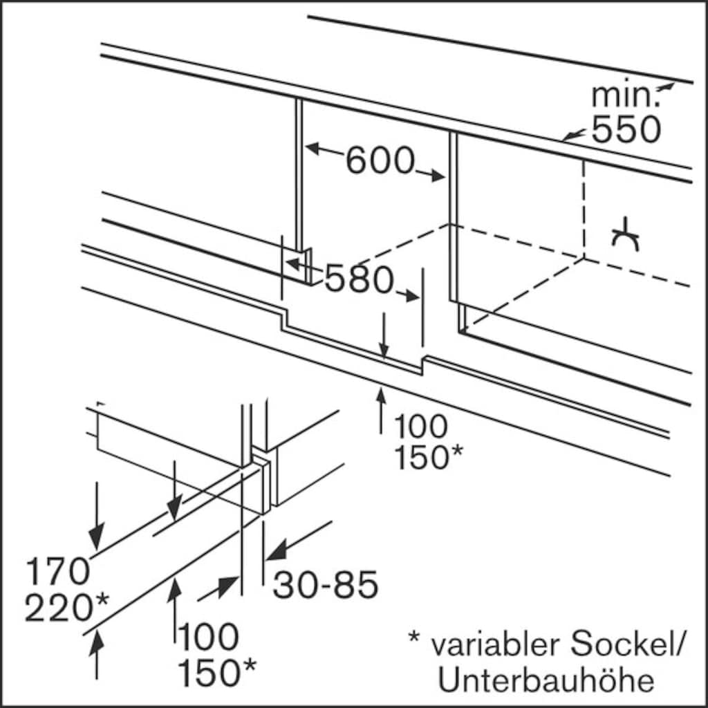 BOSCH Einbaukühlschrank »KUR15ADF0«, KUR15ADF0, 82 cm hoch, 59,8 cm breit