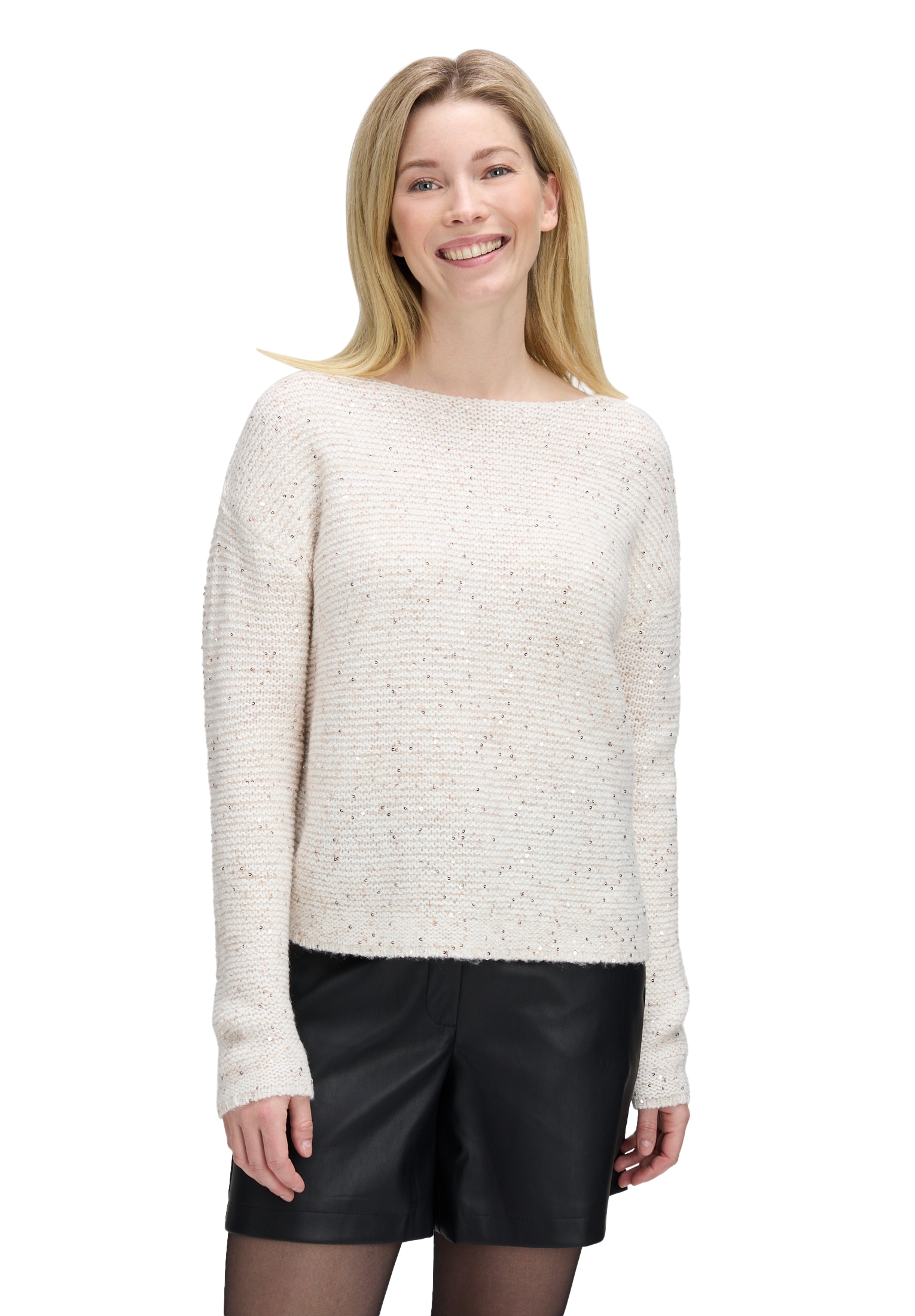 Betty&Co Strickpullover »Strickpullover mit Pailletten«