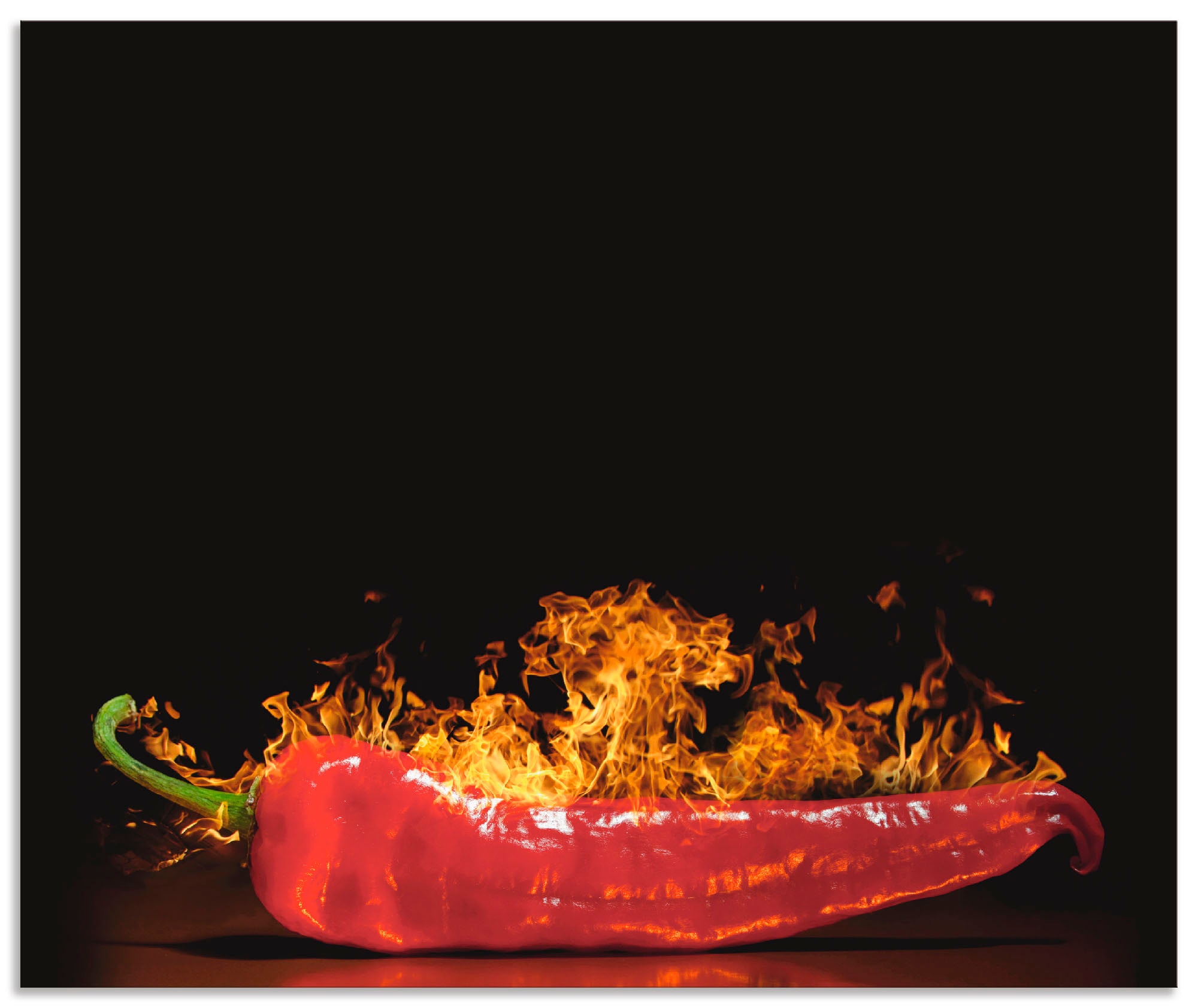 Artland Küchenrückwand »Roter scharfer Chilipfeffer«, (1 tlg.), Alu Spritzschutz mit Klebeband, einfache Montage