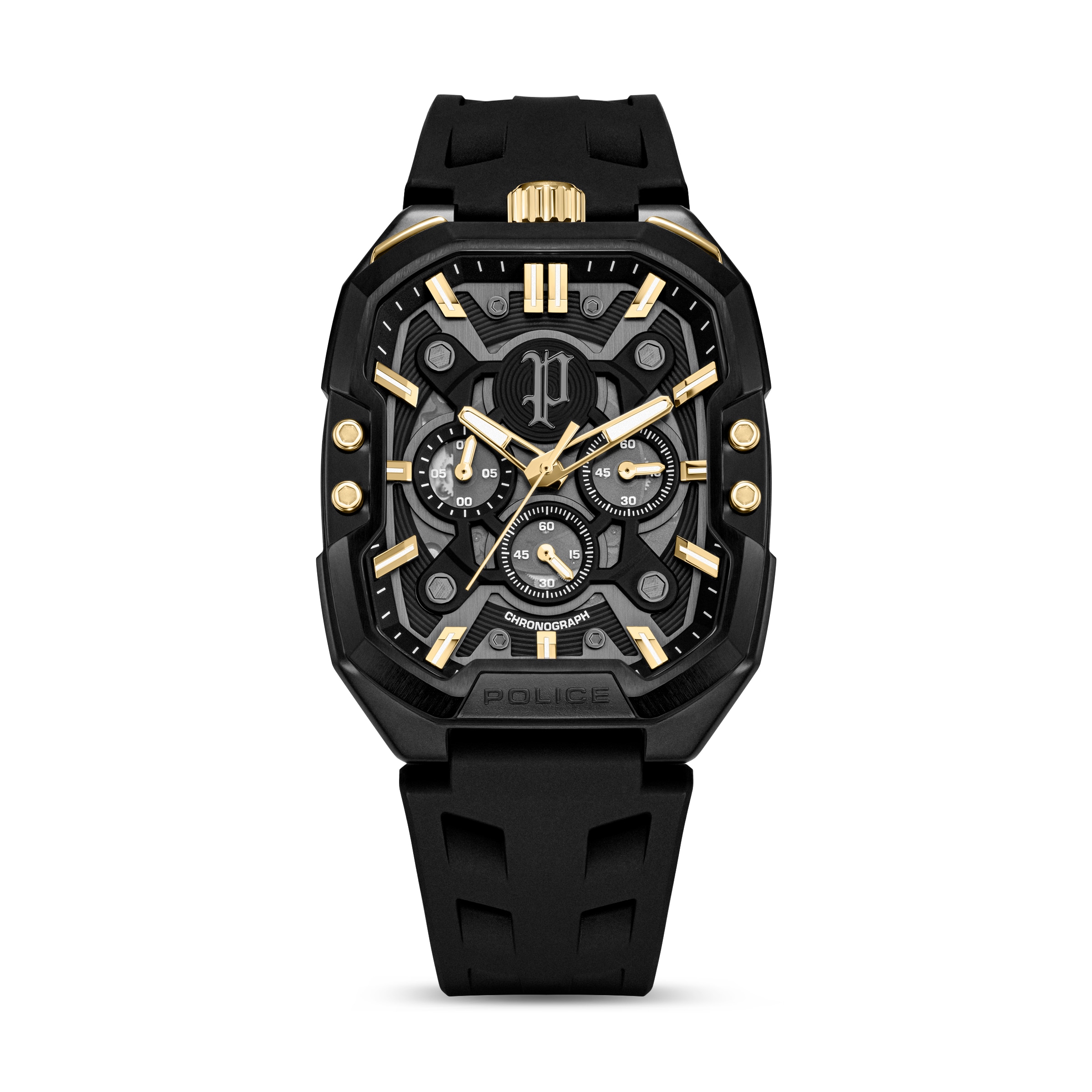 Police Chronograph »Bullhead« Quarzuhr, Armbanduhr, Herrenuhr, Lederarmband, analog, Stoppfunktion