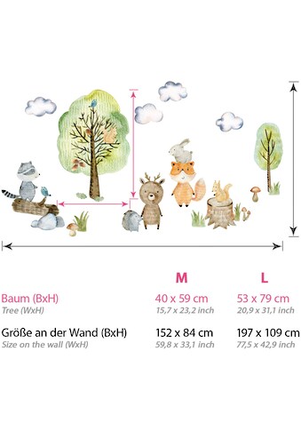 little DECO Wandtattoo »Little Deco Wandtattoo Waldtiere mit Bäume Pilze und Gras« kaufen