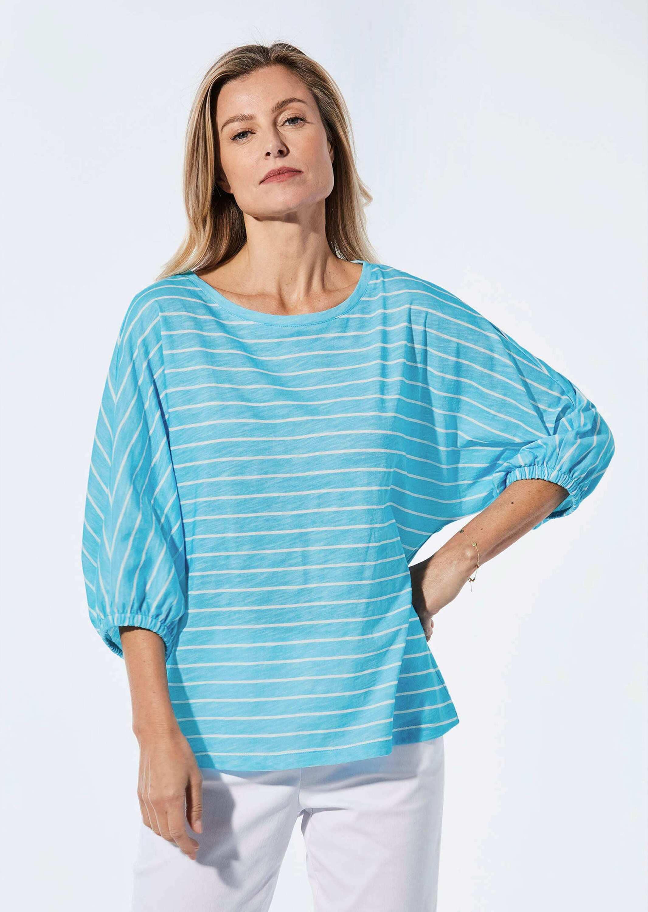 GOLDNER Kurzarmshirt »Kurzgröße Shirt aus Effektgarn«